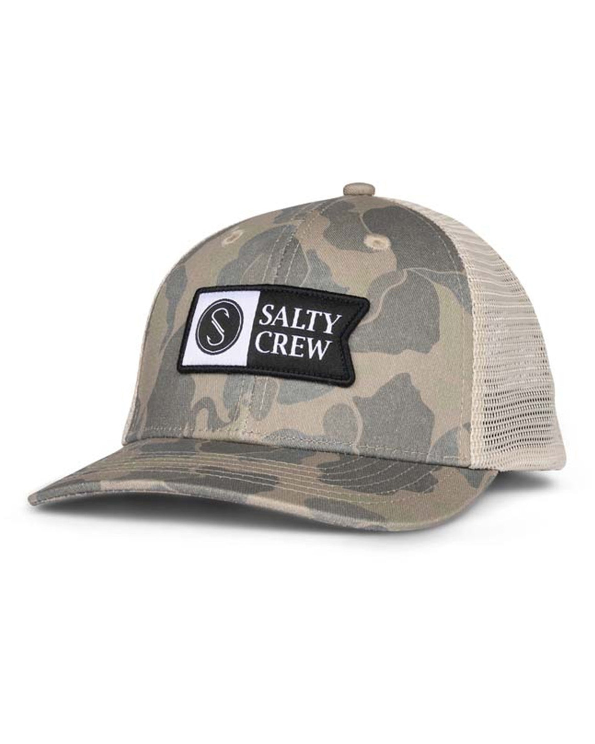 Salty Crews Boys Pinnacle Retro Trucker Hat - Sand/Camo