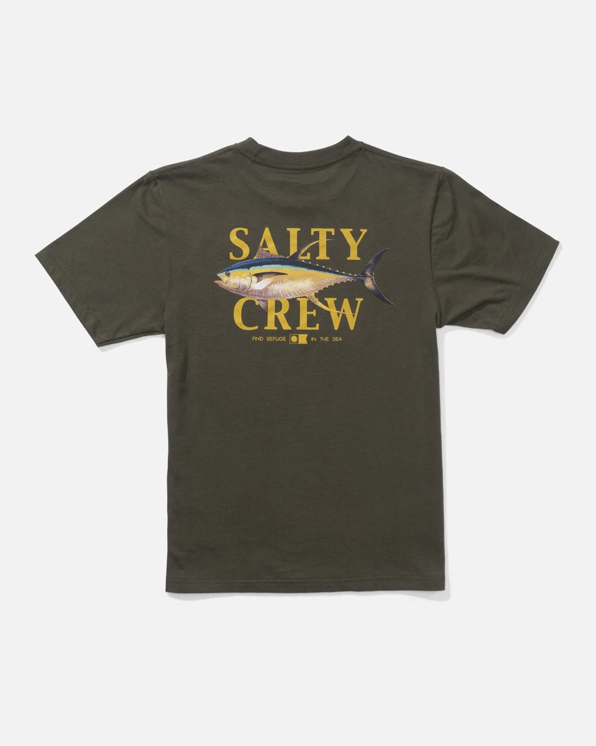 Salty Crew Boy's Yellowfin Short Sleeve T-Shirt- Dusty Olive