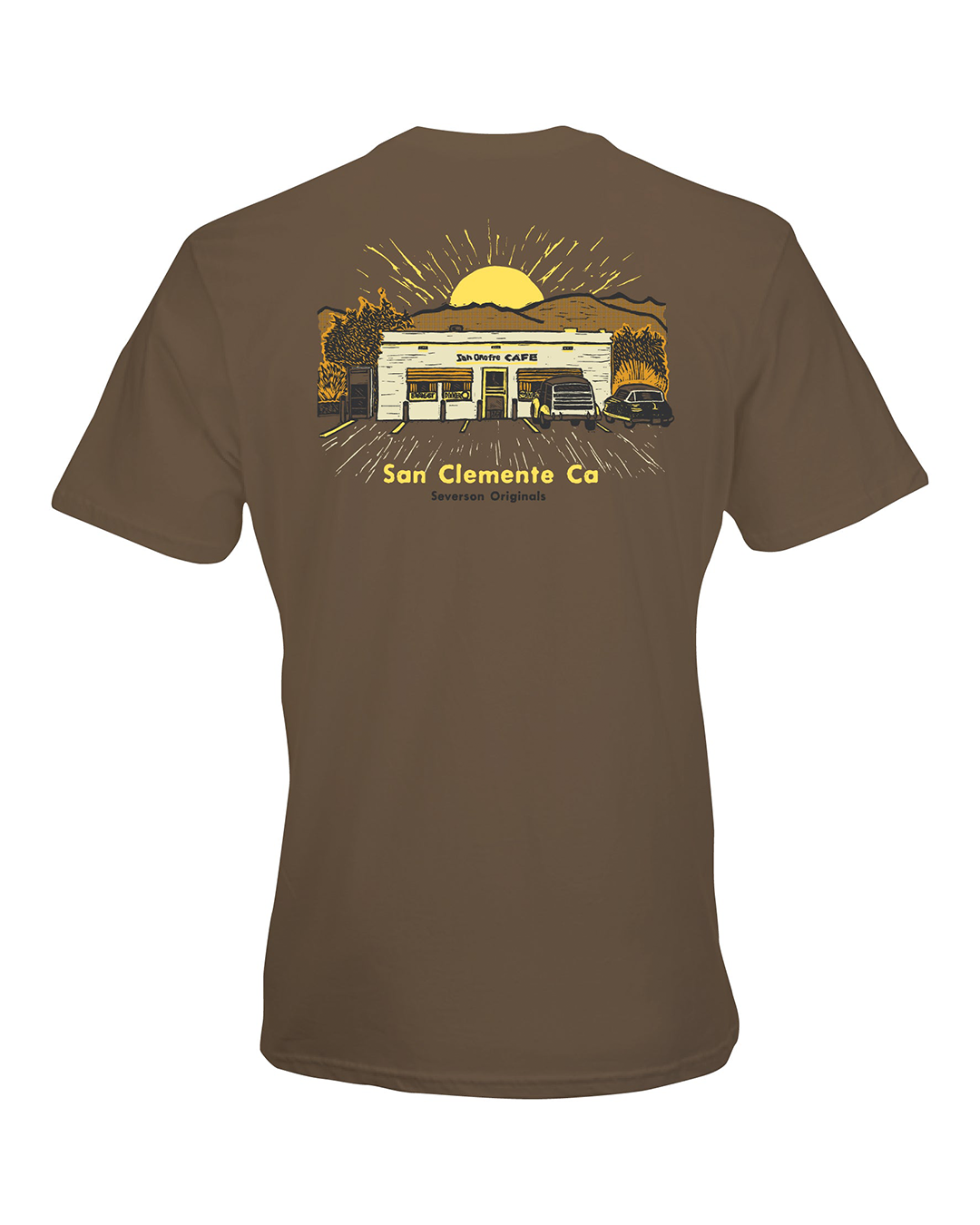 Severson Originals San Onofre Cafe T-Shirt-Walnut