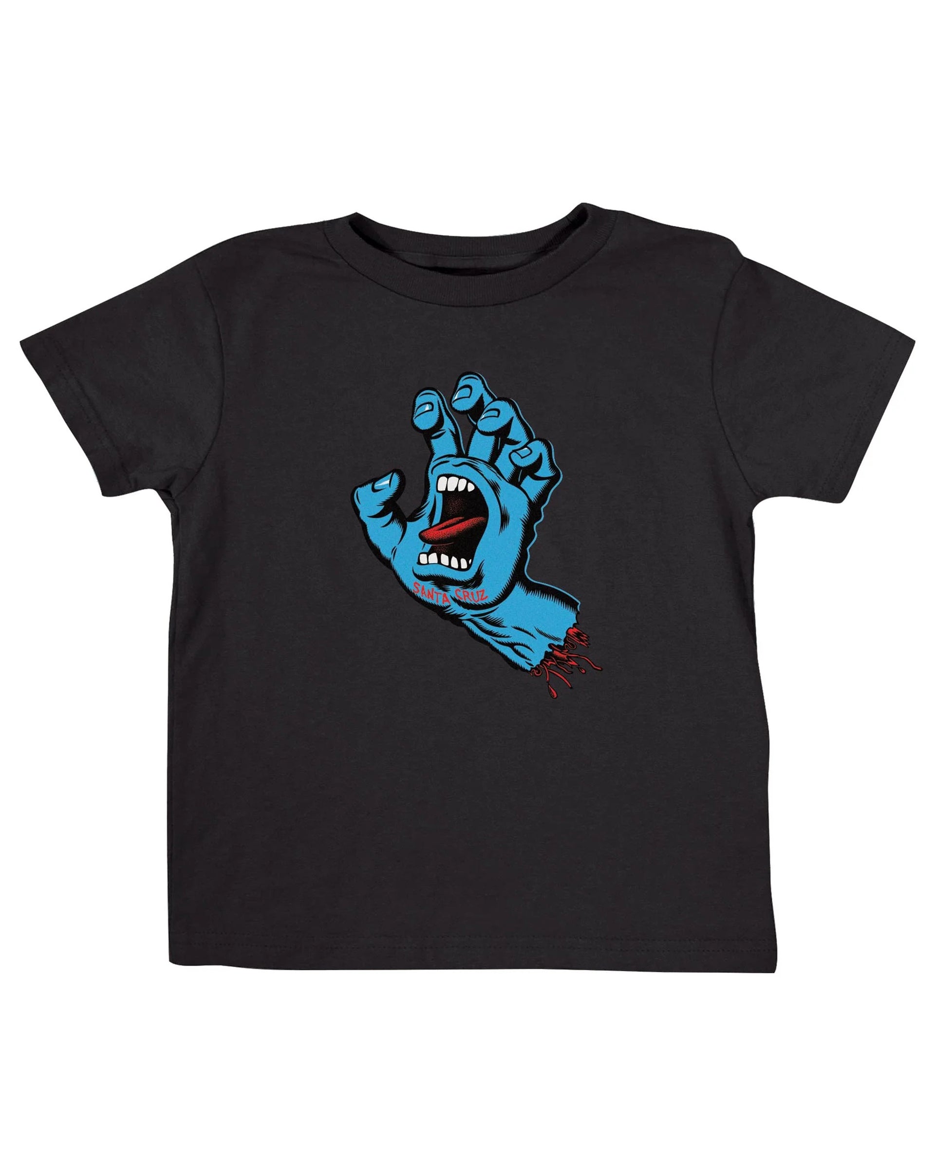 (18M-7) Kids Screaming Hand Front S/S T-Shirt - Black