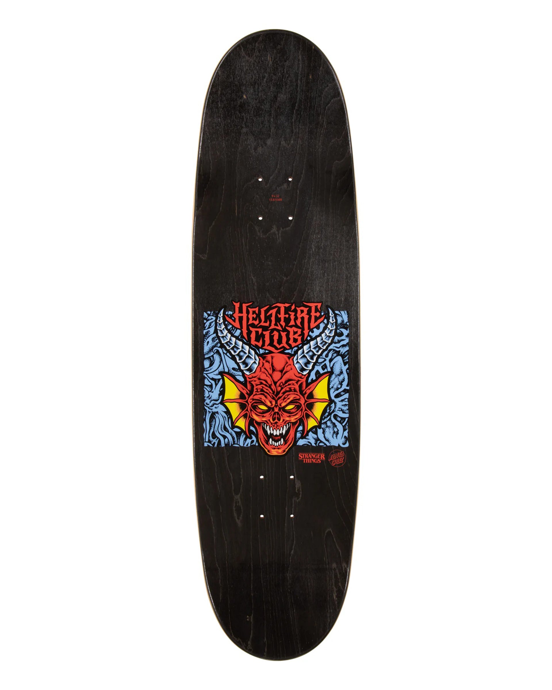 Santa Cruz Stranger Things Hellfire Club Flames 9" Deck