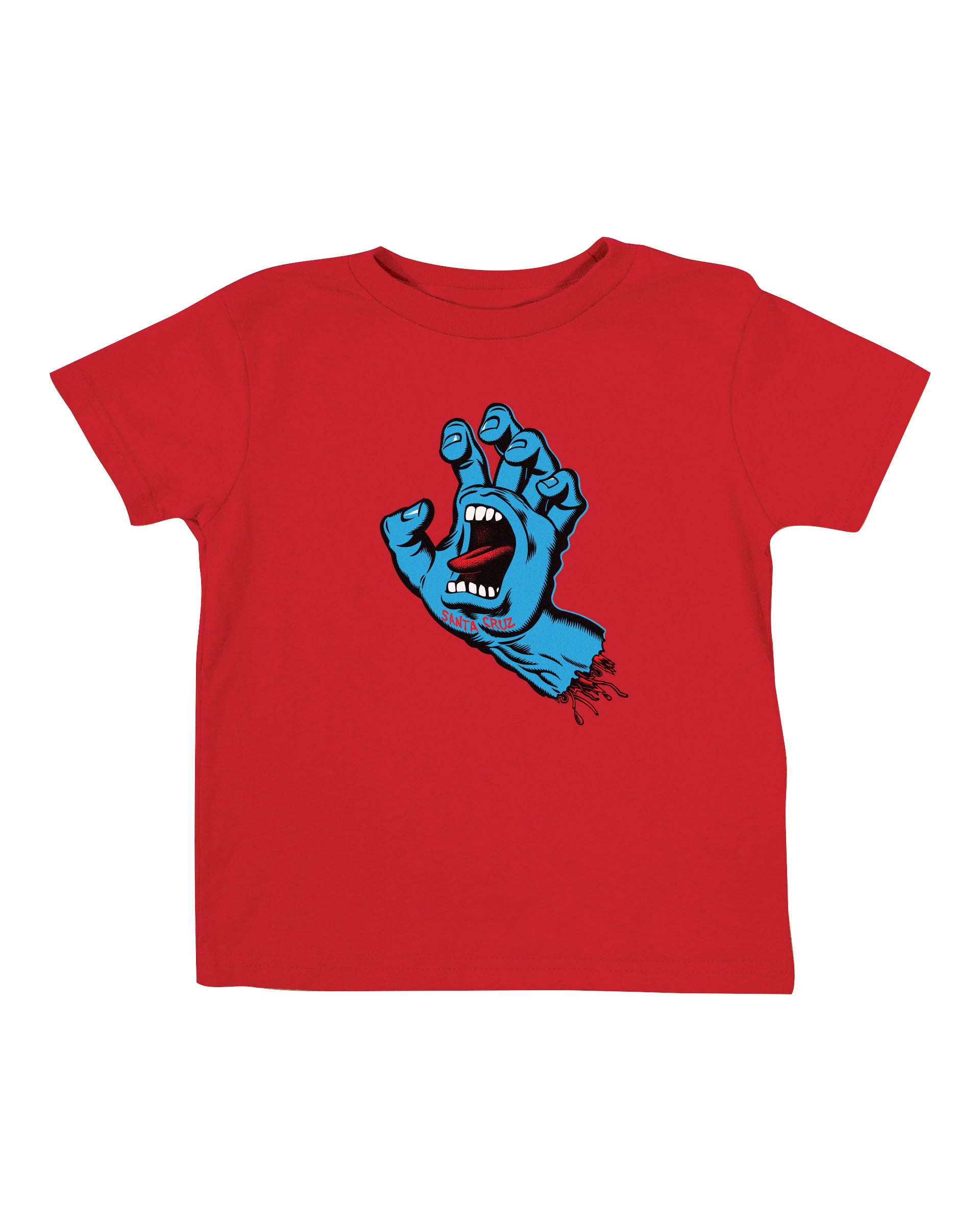 (18M-7) Kids Screaming Hand Front S/S T-Shirt - Red