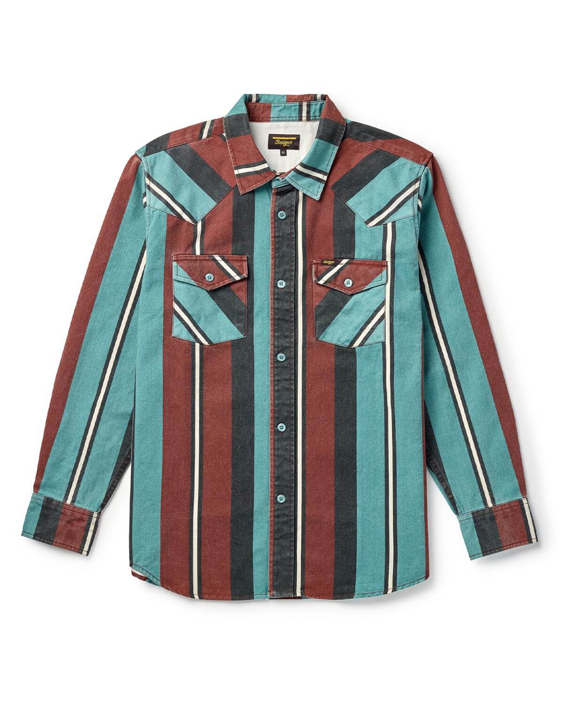 Seager Co. Amarillo Long Sleeve Shirt - Turquoise Stripe
