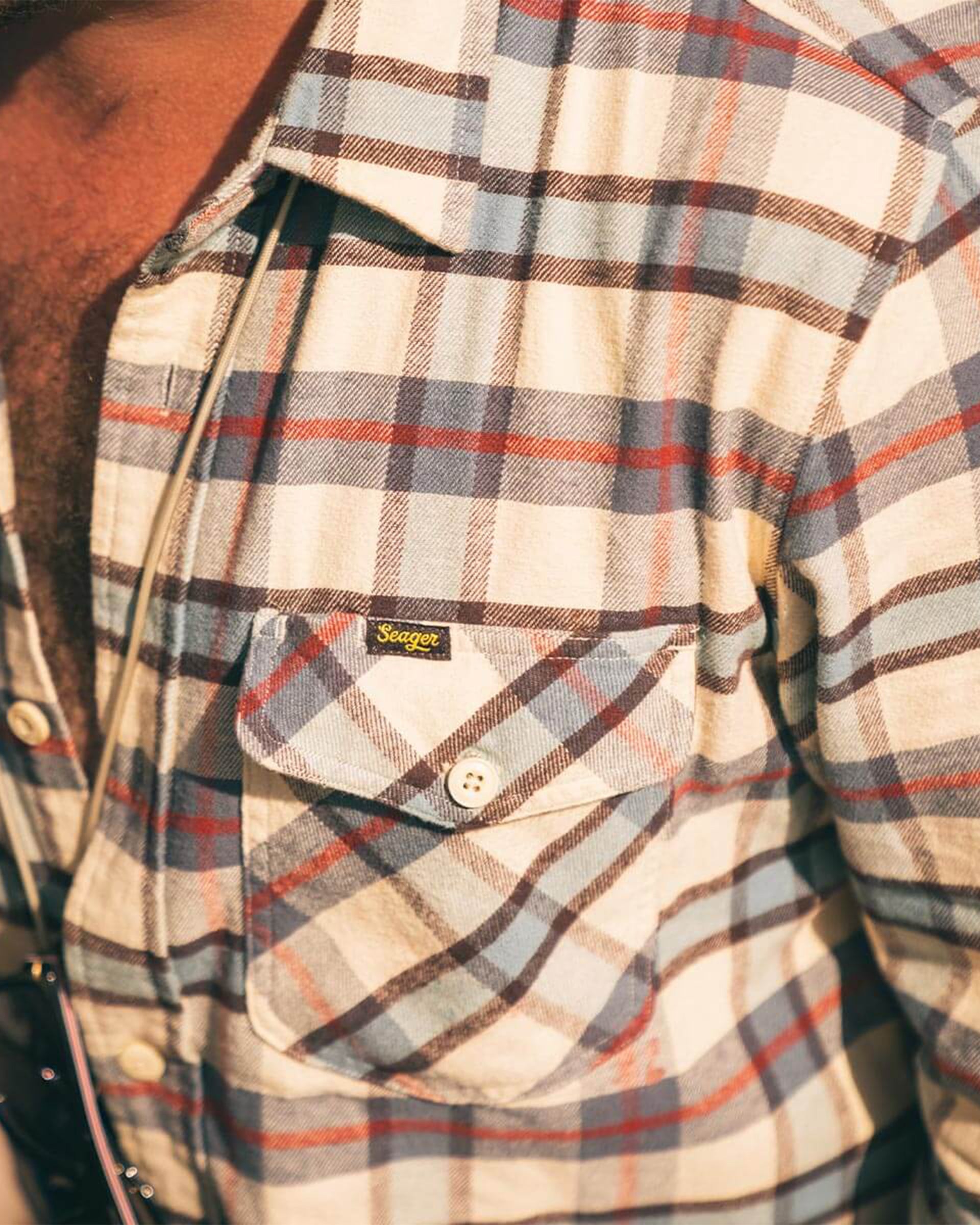 Seager Co. Calico Flannel - Cream Plaid