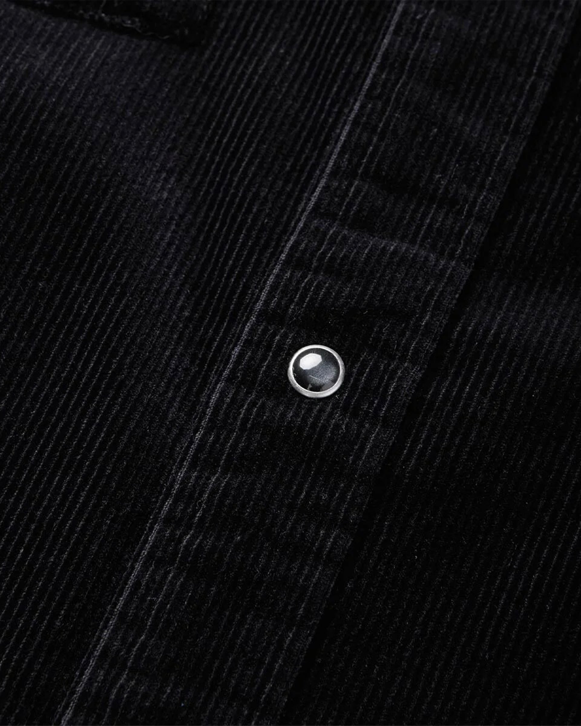 Reagan Pearl Snap Corduroy Shirt - Black