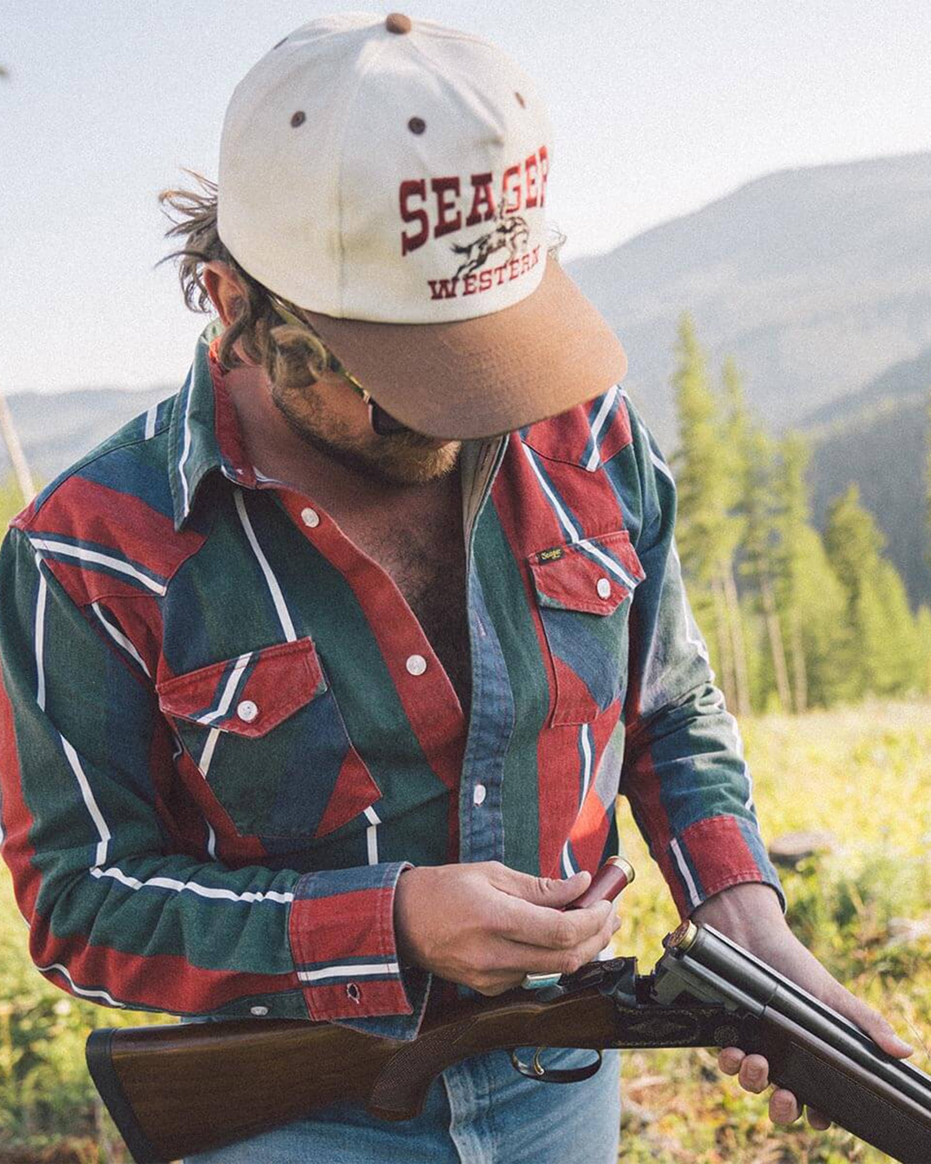 Seager Co. Rodeo Snapback Hat - Cream/Brown