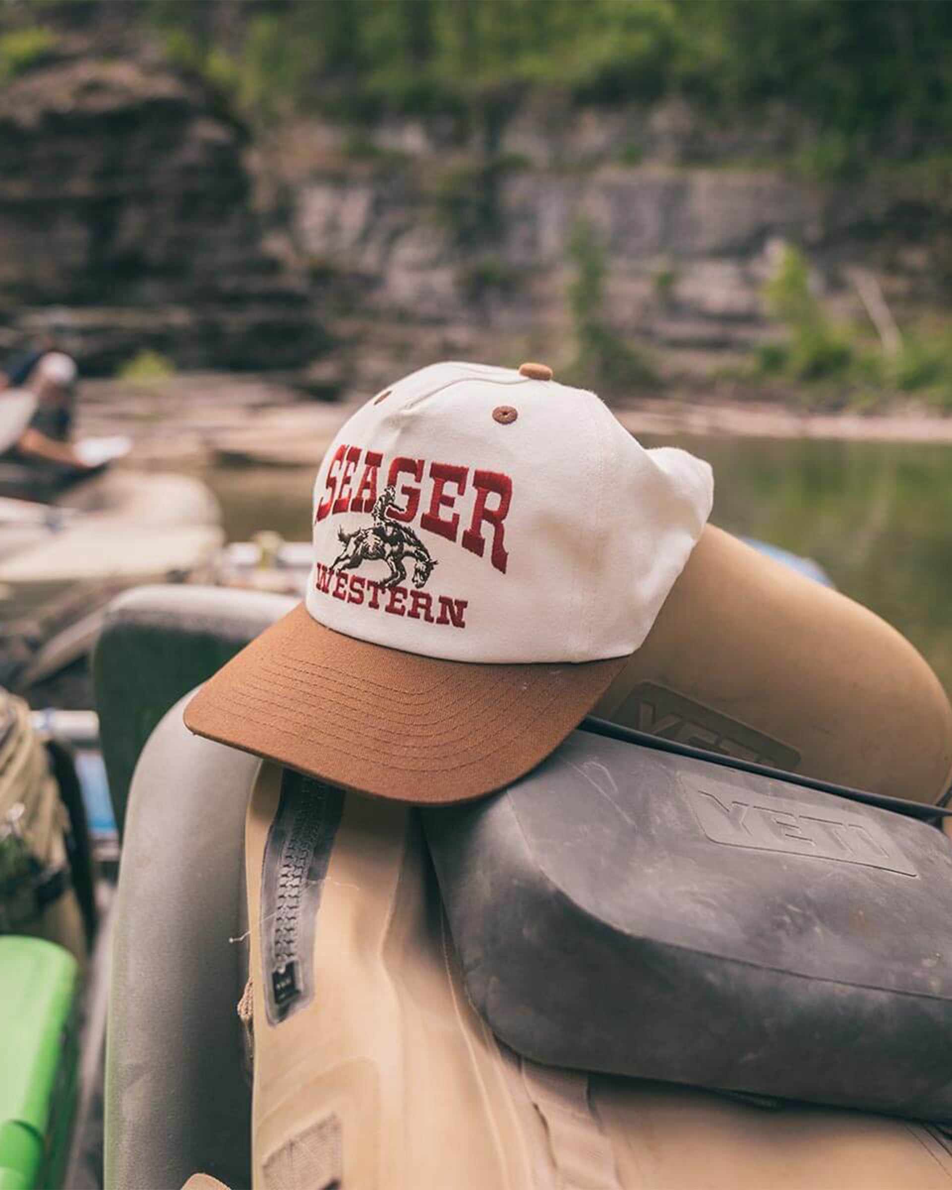 Seager Co. Rodeo Snapback Hat - Cream/Brown