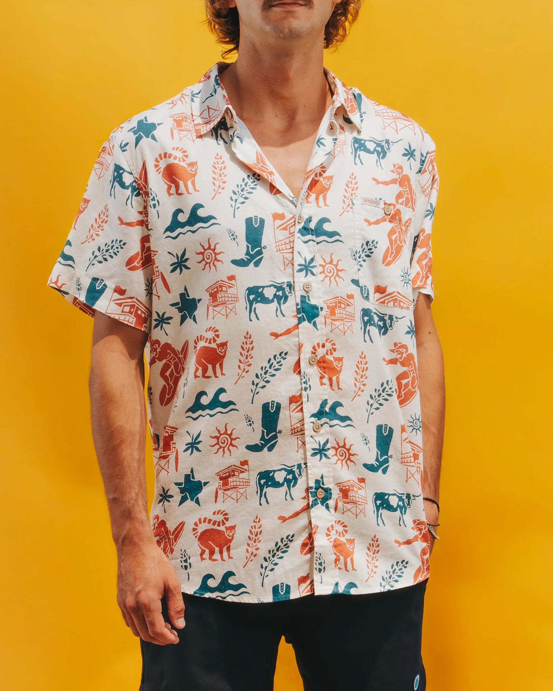 Sendero Provisions Co. x Waco Surf City Slicker Short Sleeve Shirt - Texas Surf