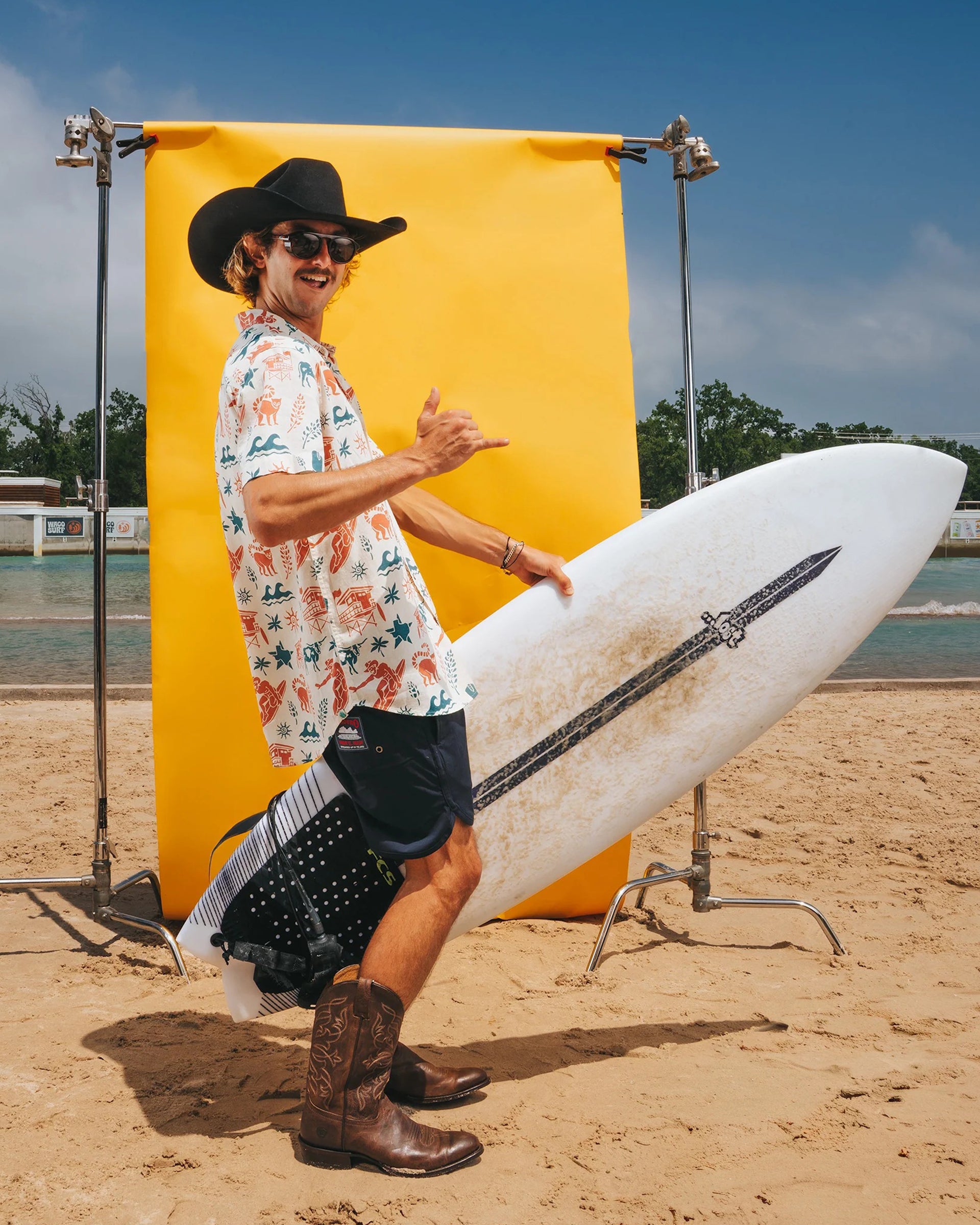 Sendero Provisions Co. x Waco Surf City Slicker Short Sleeve Shirt - Texas Surf