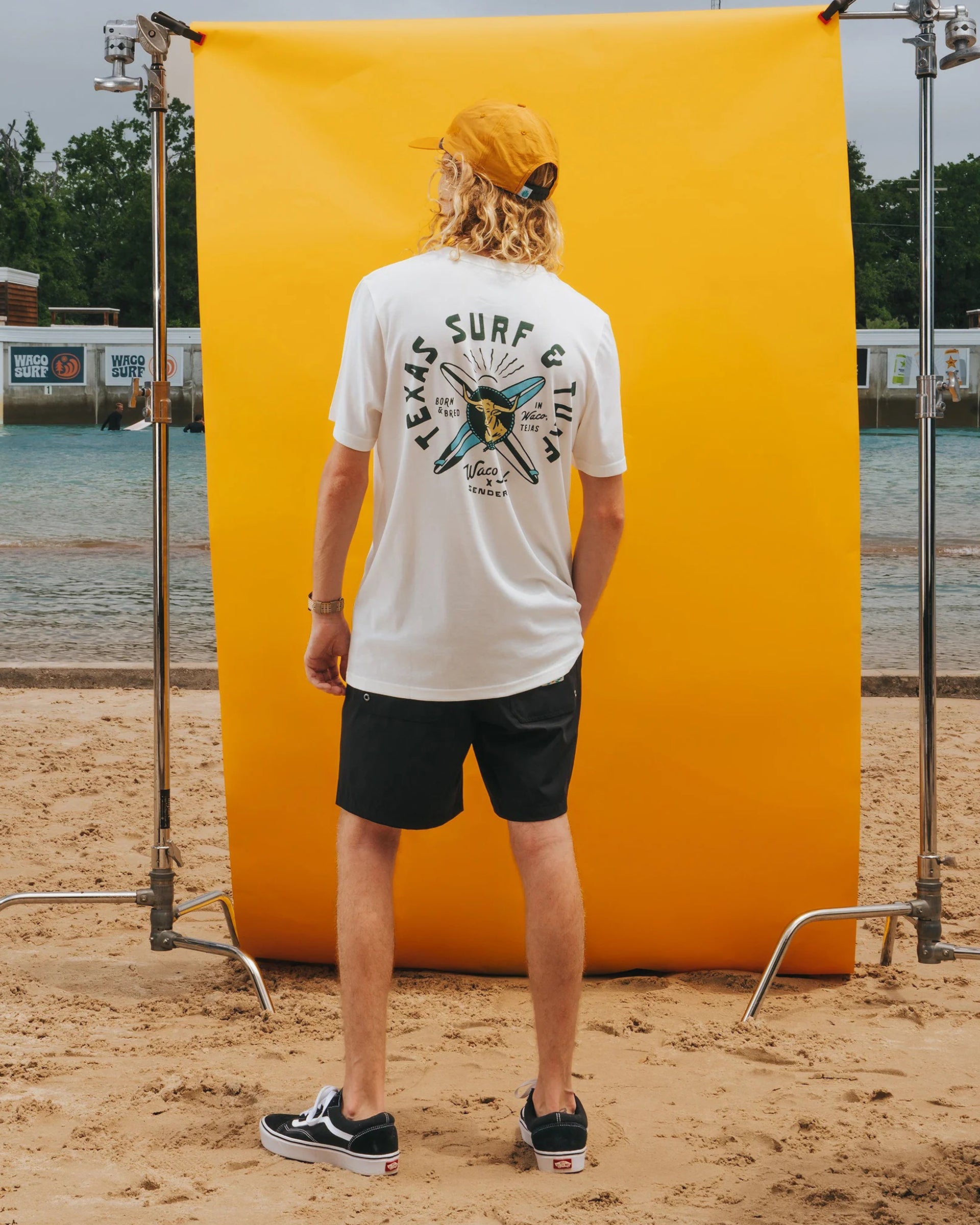 Sendero x Waco Surf Texas Surf and Turf S/S T-Shirt - Vintage White