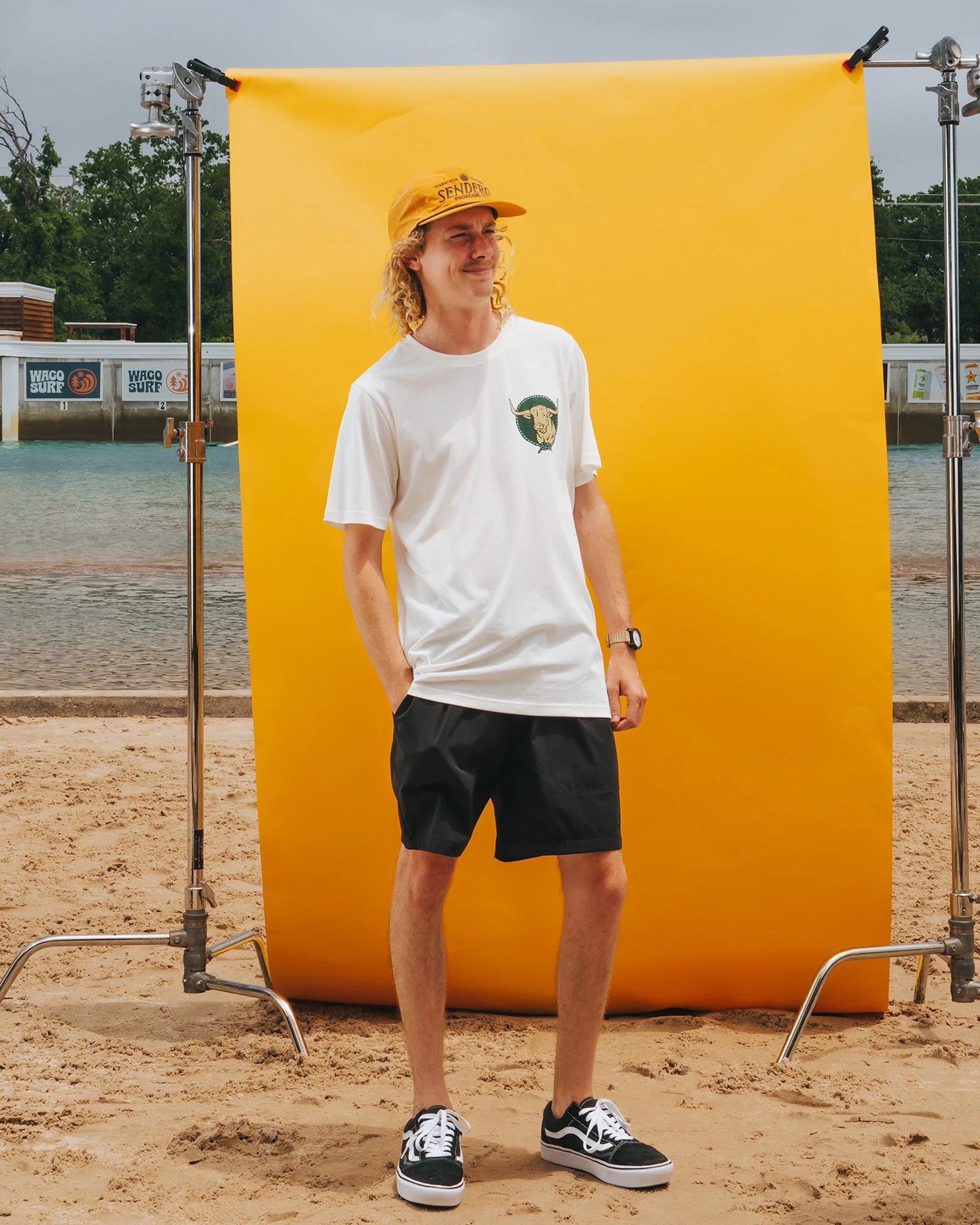 Sendero x Waco Surf Texas Surf and Turf S/S T-Shirt - Vintage White