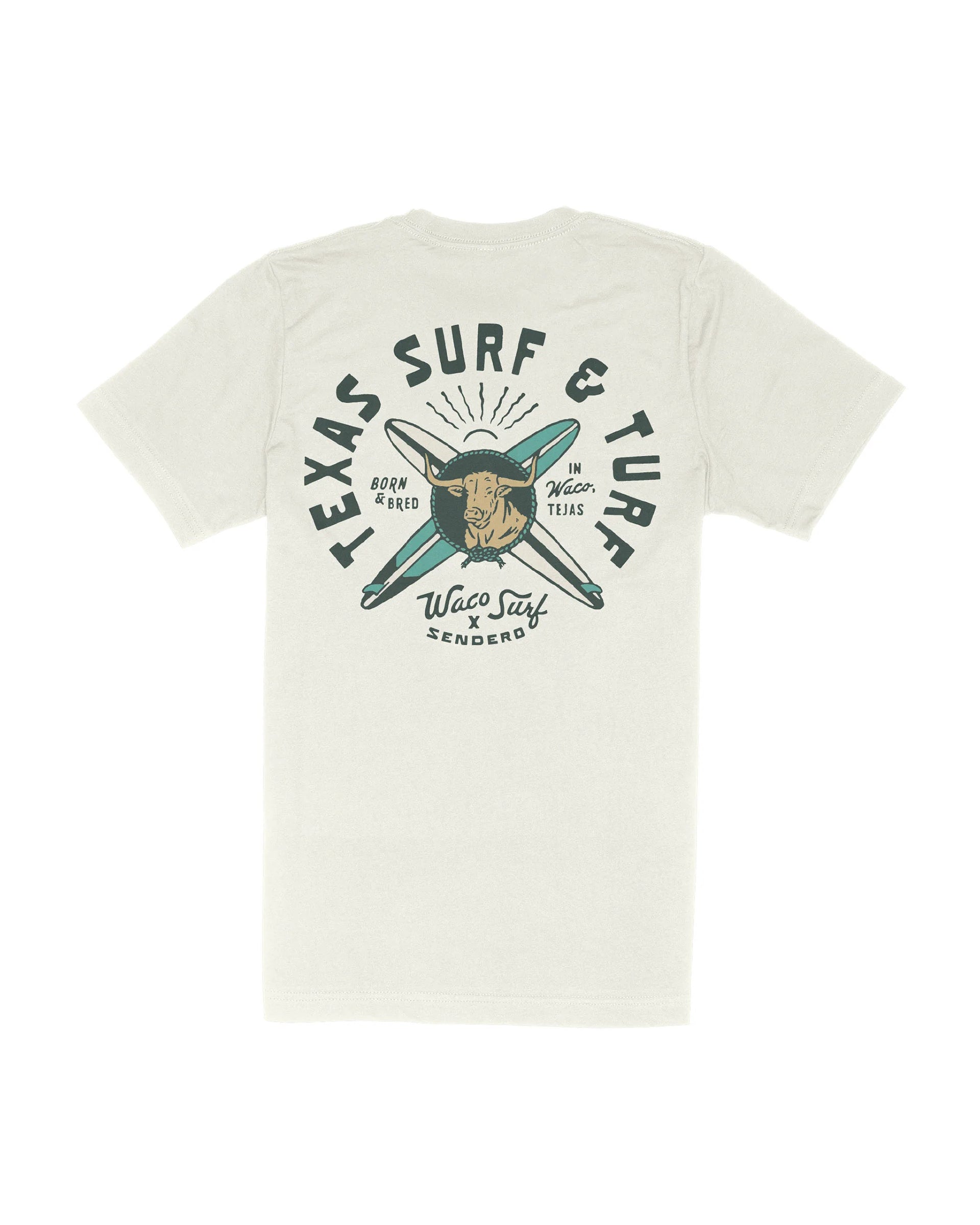Sendero x Waco Surf Texas Surf and Turf S/S T-Shirt - Vintage White