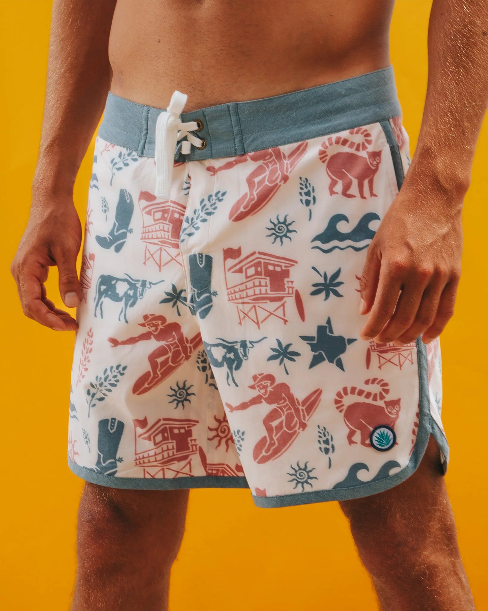 Sendero Provisions Co. x Waco Surf Point Bar Boardshorts - Texas Surf