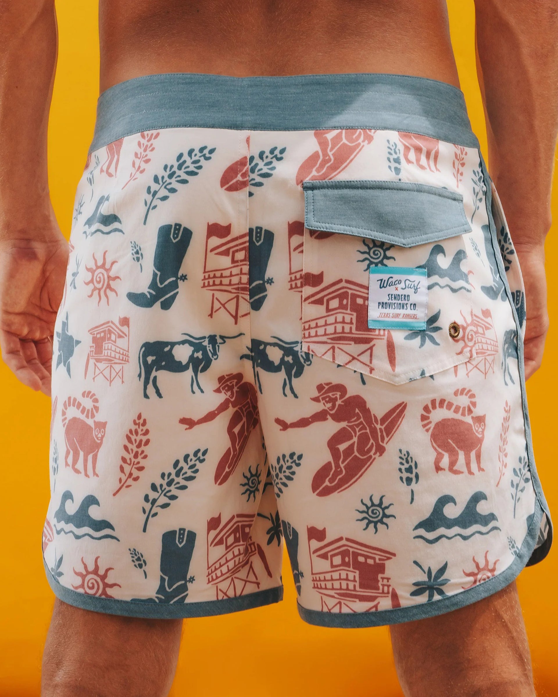 Sendero Provisions Co. x Waco Surf Point Bar Boardshorts - Texas Surf