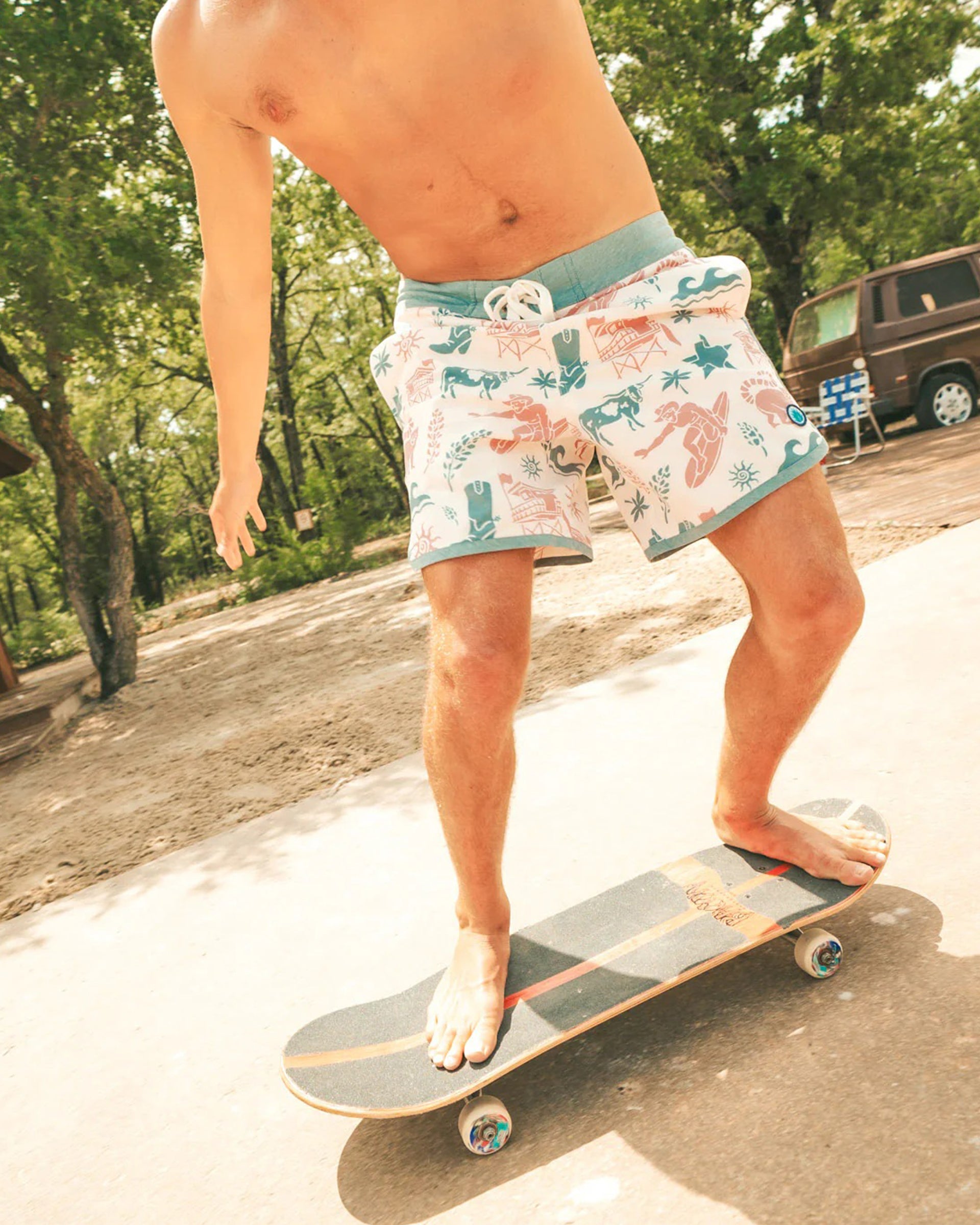 Sendero Provisions Co. x Waco Surf Point Bar Boardshorts - Texas Surf