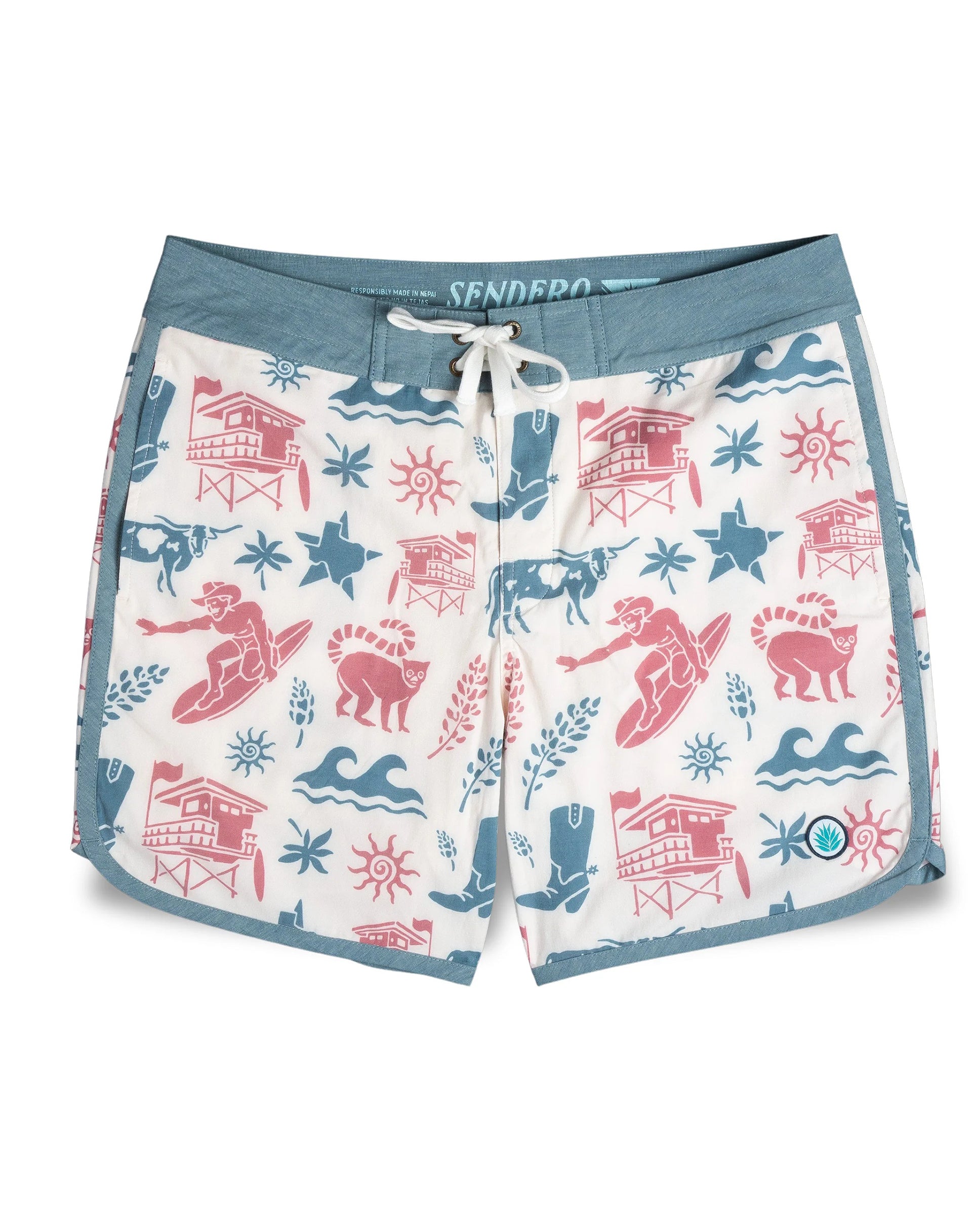 Sendero Provisions Co. x Waco Surf Point Bar Boardshorts - Texas Surf