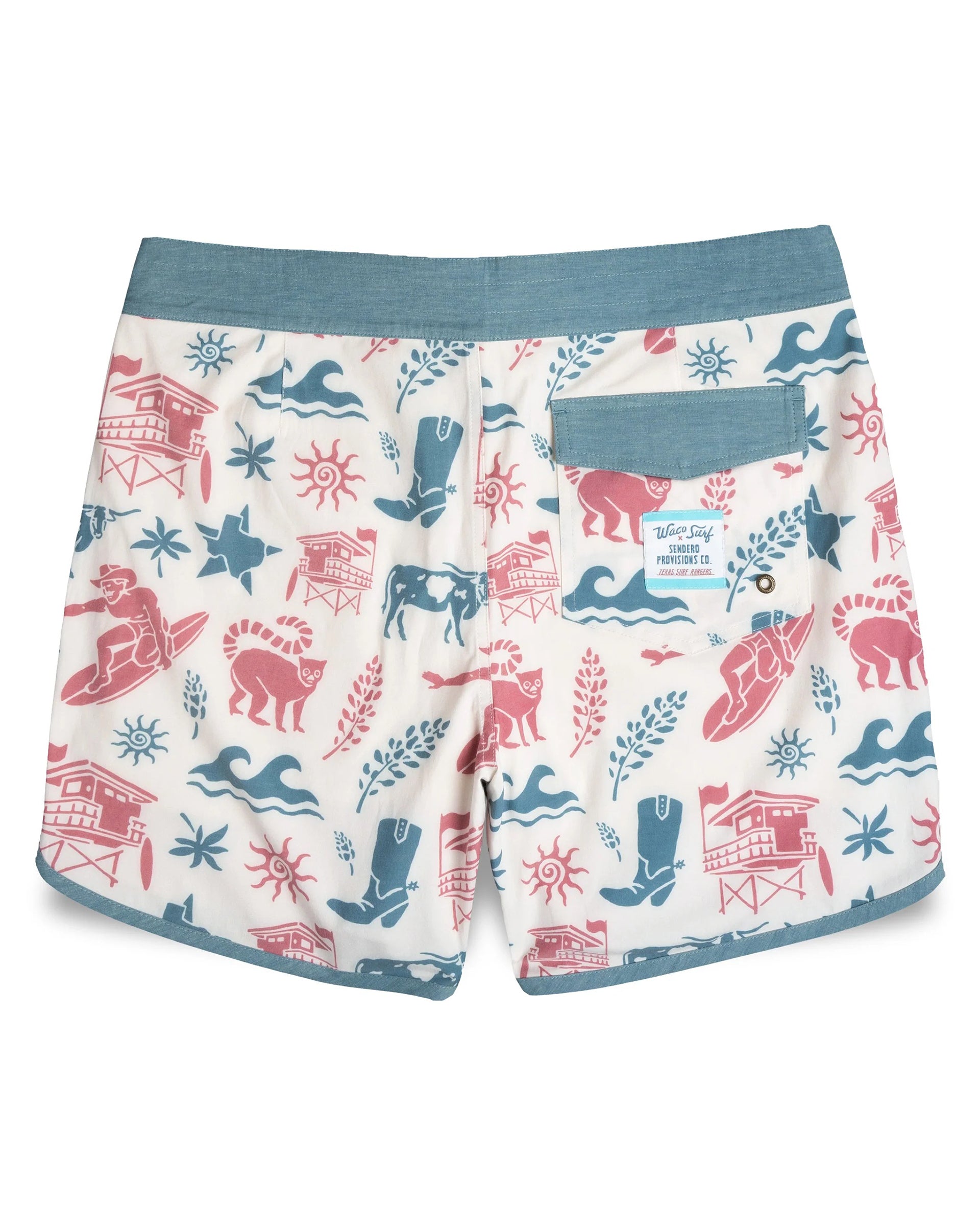 Sendero Provisions Co. x Waco Surf Point Bar Boardshorts - Texas Surf