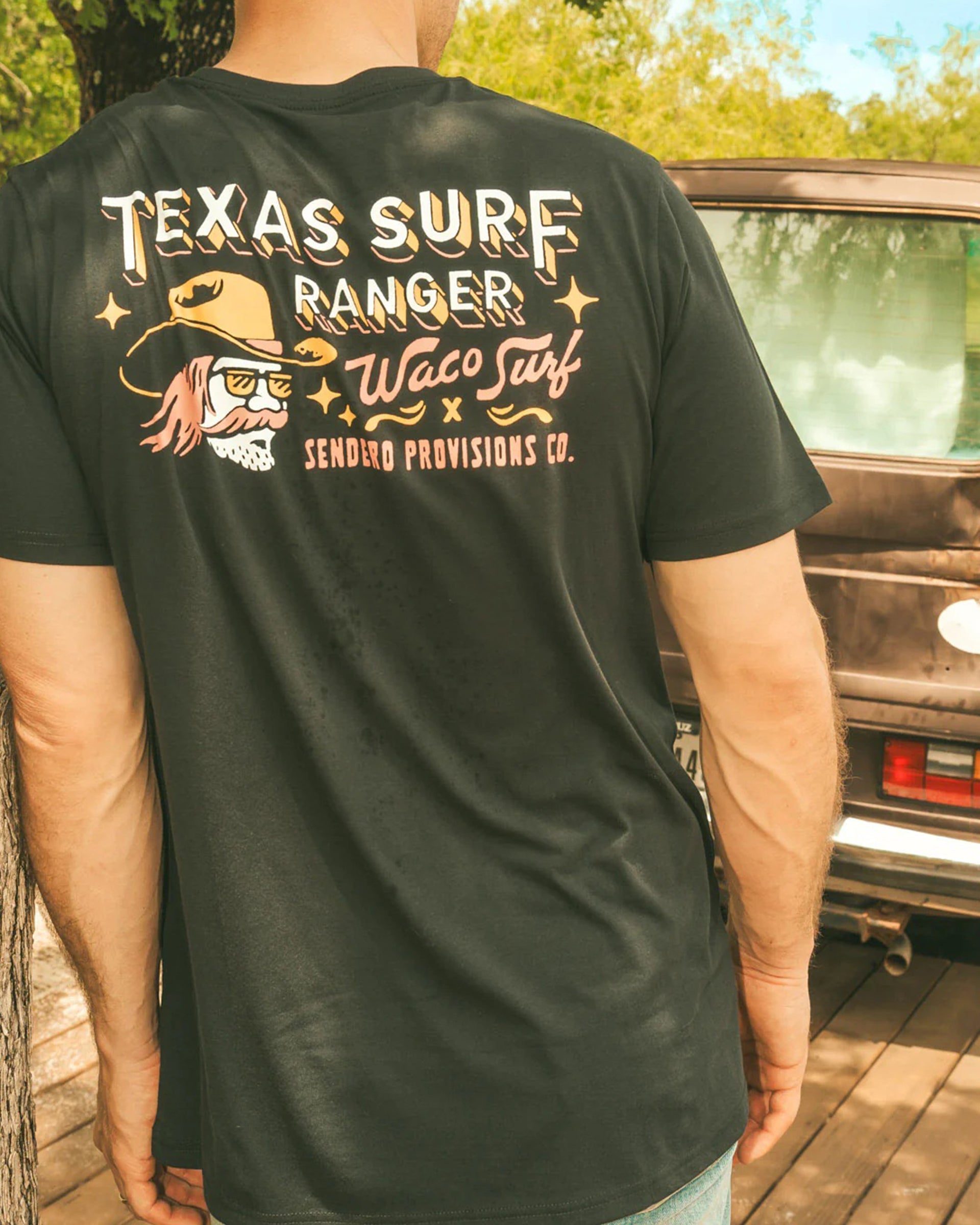 Sendero Provisions Co. x Waco Surf Texas Surf Ranger Short Sleeve T-Shirt - Black
