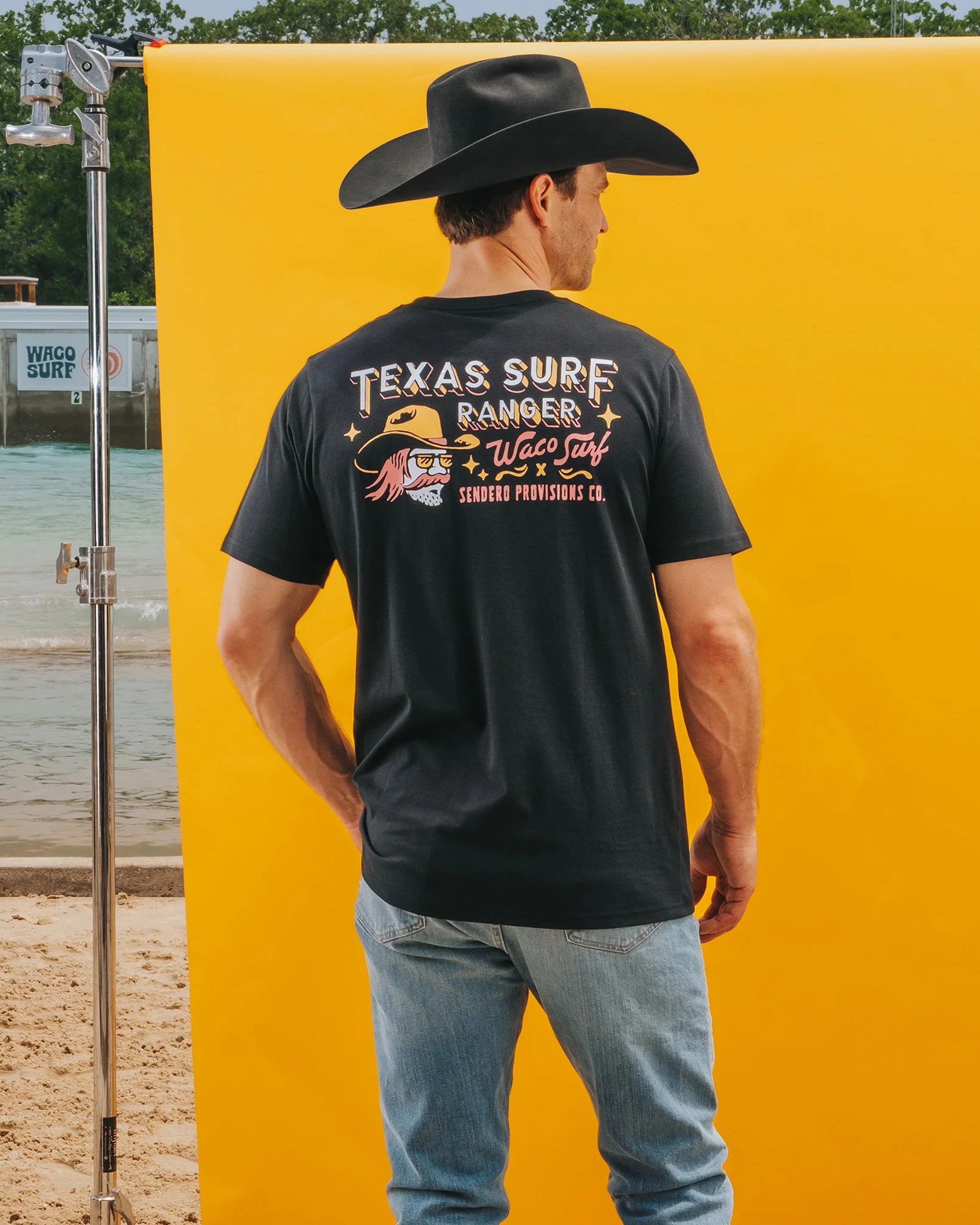 Sendero Provisions Co. x Waco Surf Texas Surf Ranger Short Sleeve T-Shirt - Black