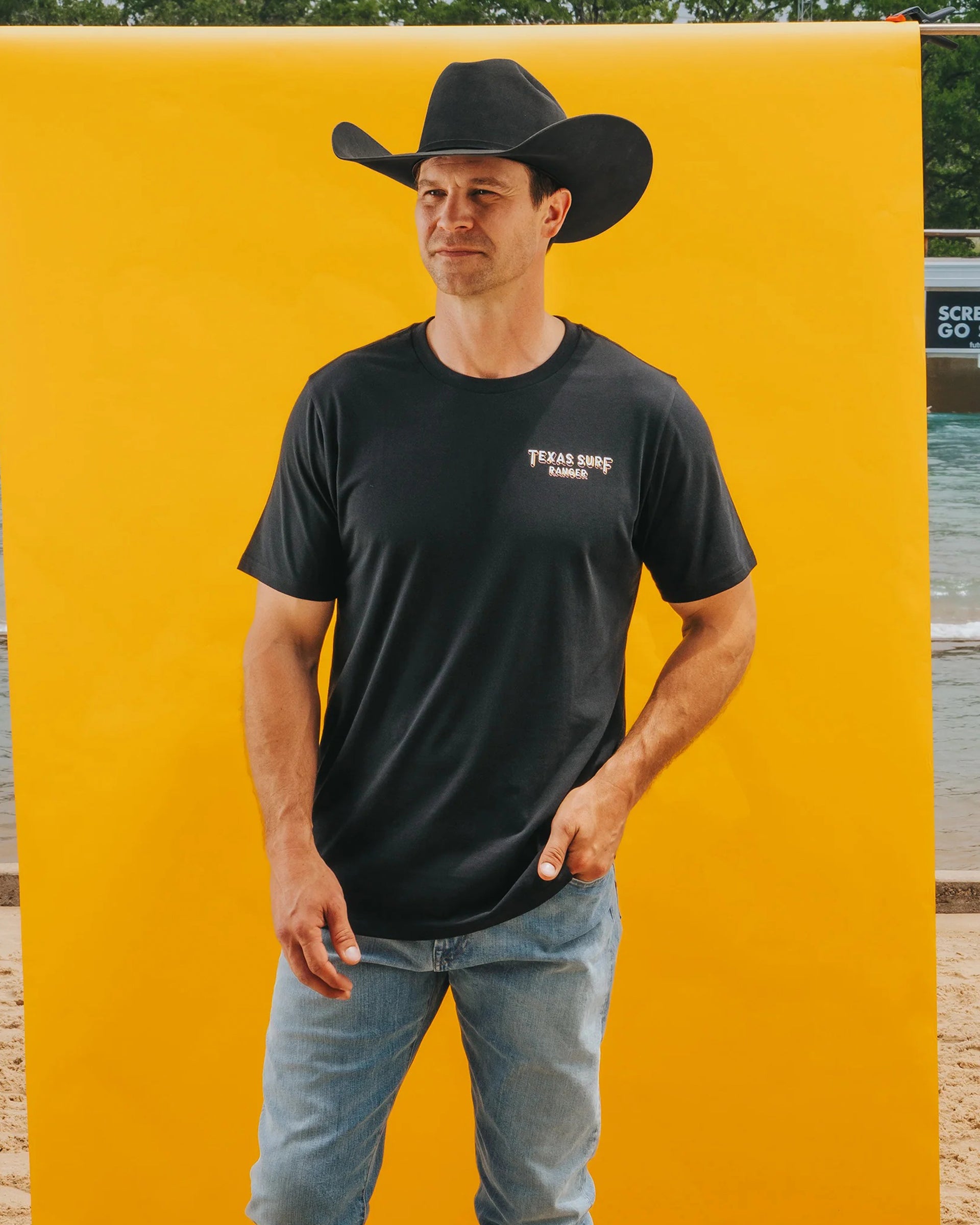 Sendero Provisions Co. x Waco Surf Texas Surf Ranger Short Sleeve T-Shirt - Black