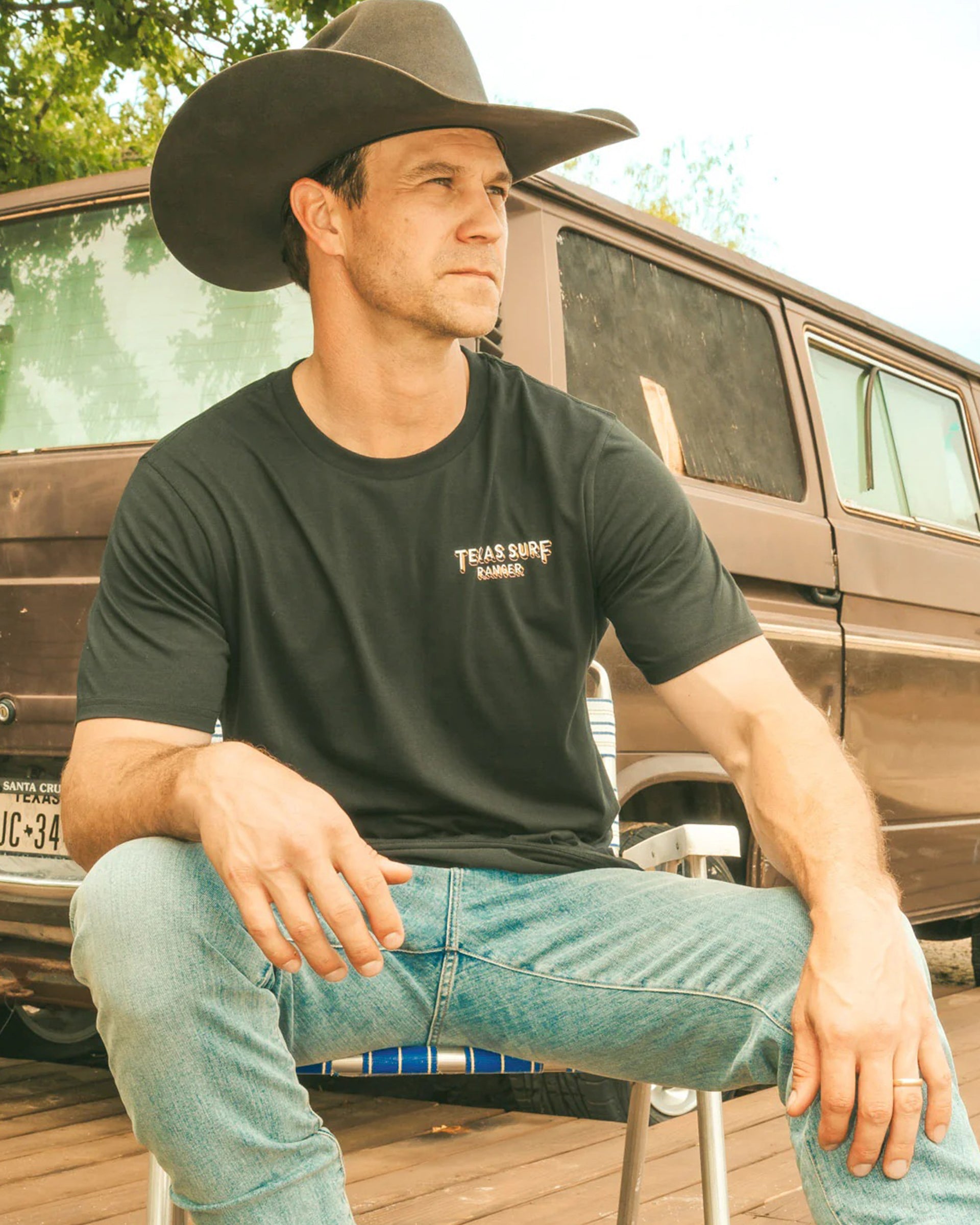 Sendero Provisions Co. x Waco Surf Texas Surf Ranger Short Sleeve T-Shirt - Black