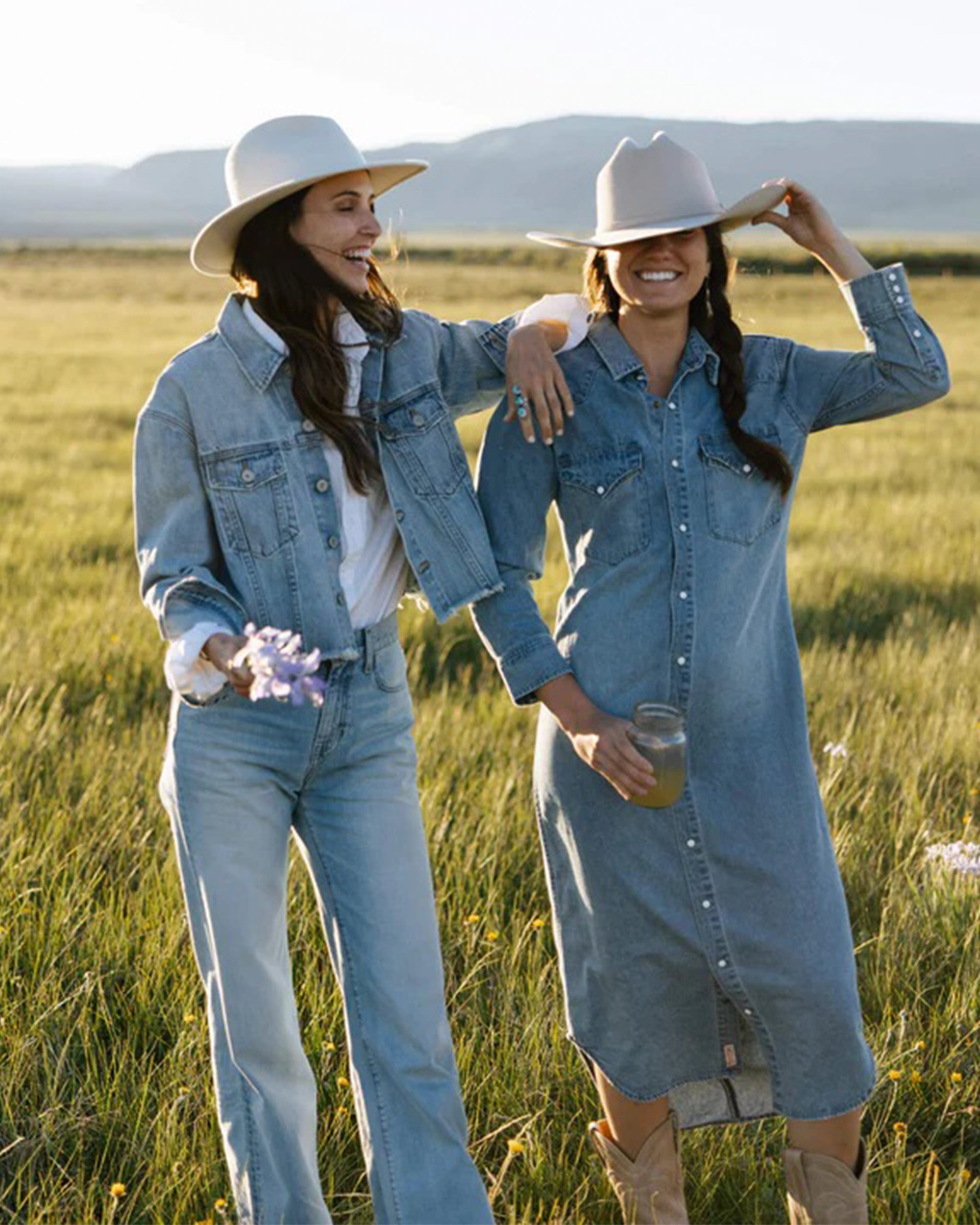 Sendero Provisions Co. The Annie Pearl Snap Shirtdress - Classic Denim