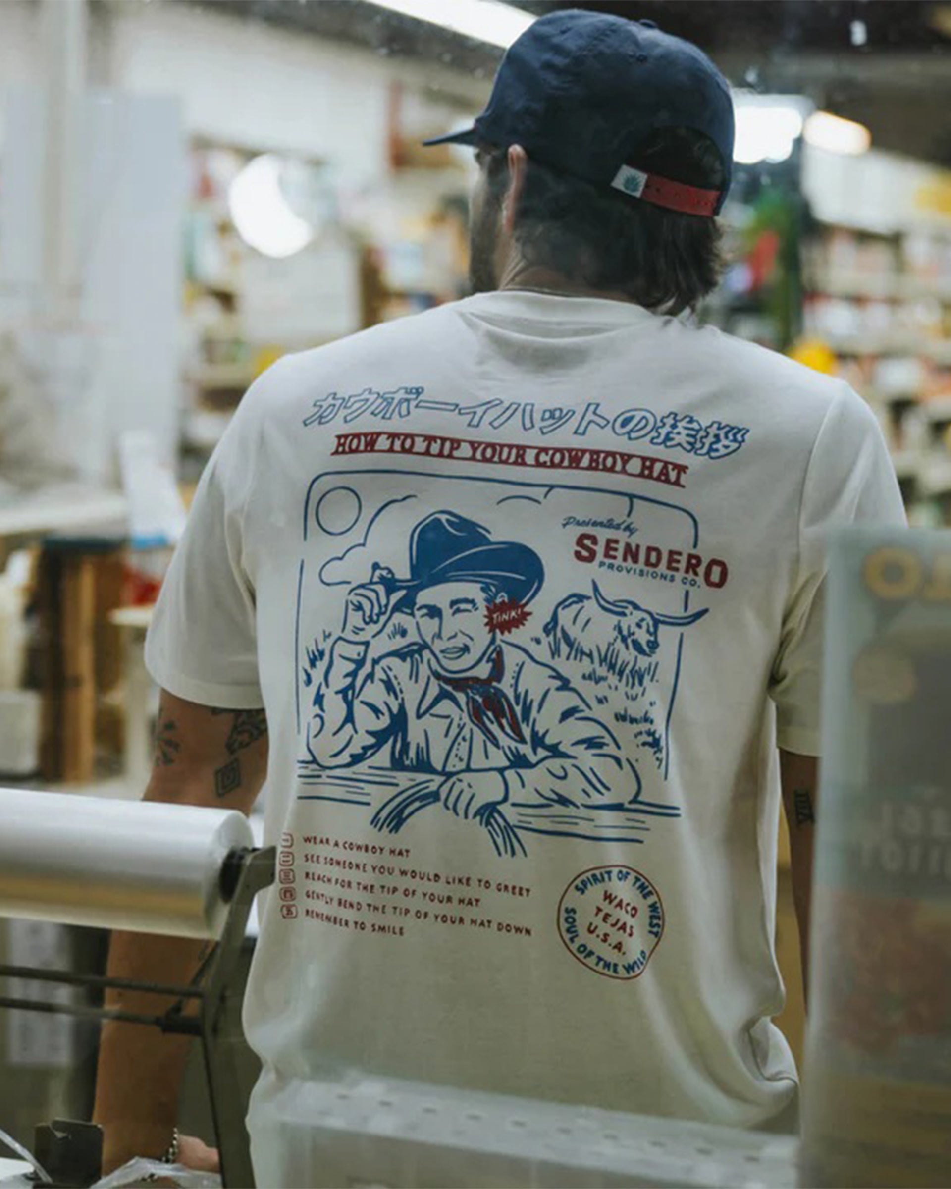 Sendero Provisions Co. Tip Your Hat Short Sleeve T-Shirt - Vintage White