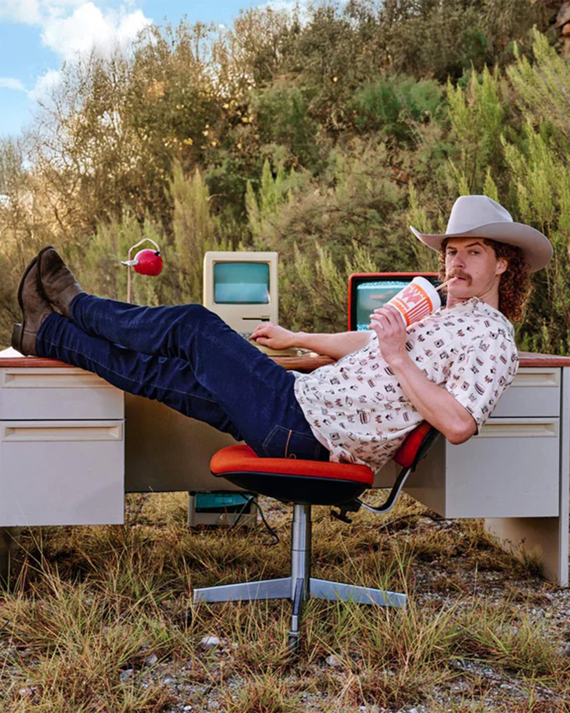 Sendero Provisions Co. Whataburger x Sendero City Slicker Short Sleeve Shirt - Hamburguesa Print