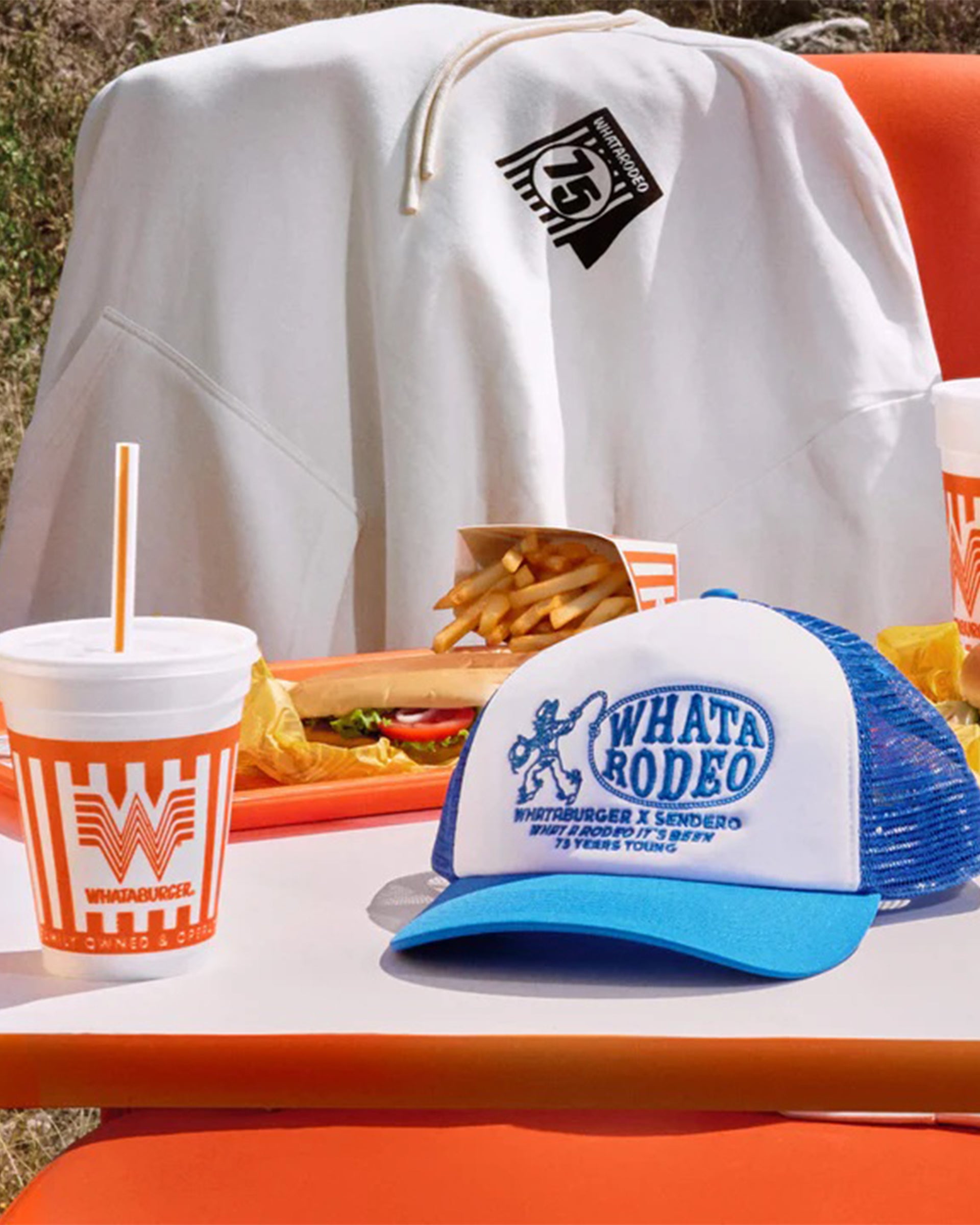 Sendero Provisions Co. Whataburger x Sendero Ropin' Hat - White/Blue