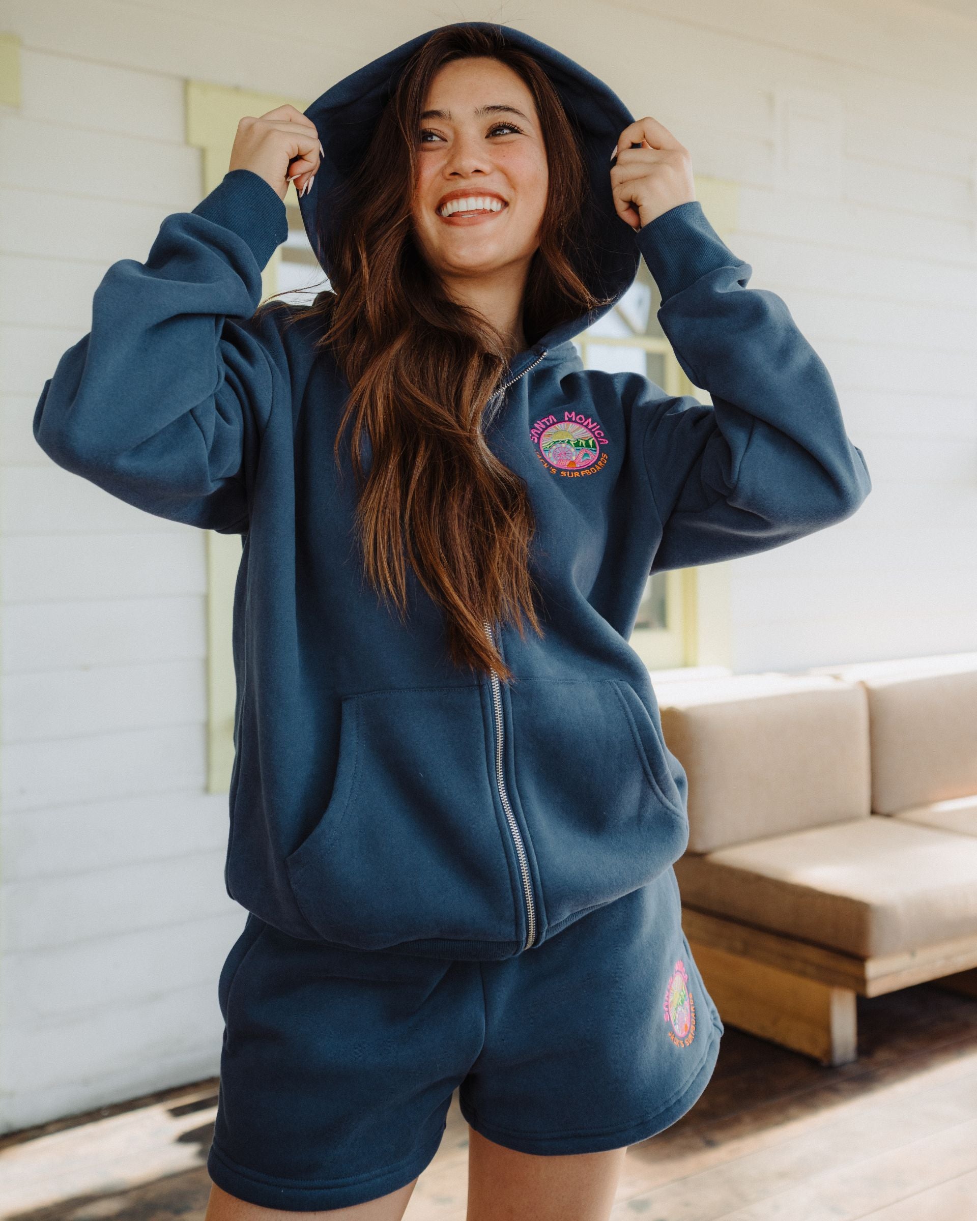 Novatradesstore Women's SM Pier Zip-Up Hoodie - Teal
