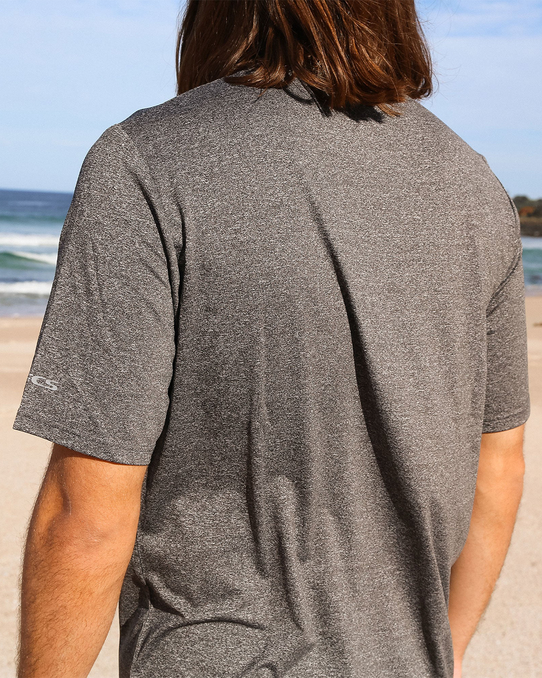 Men's Short Sleeve UV Surf Tee- Heather Grey