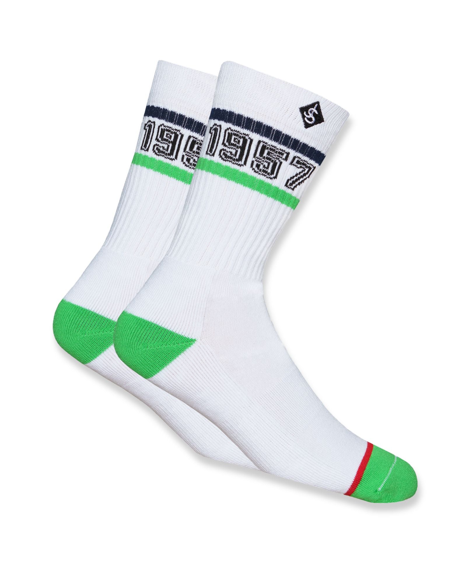 Jack's Men Socks - 1957 White/Navy/Green