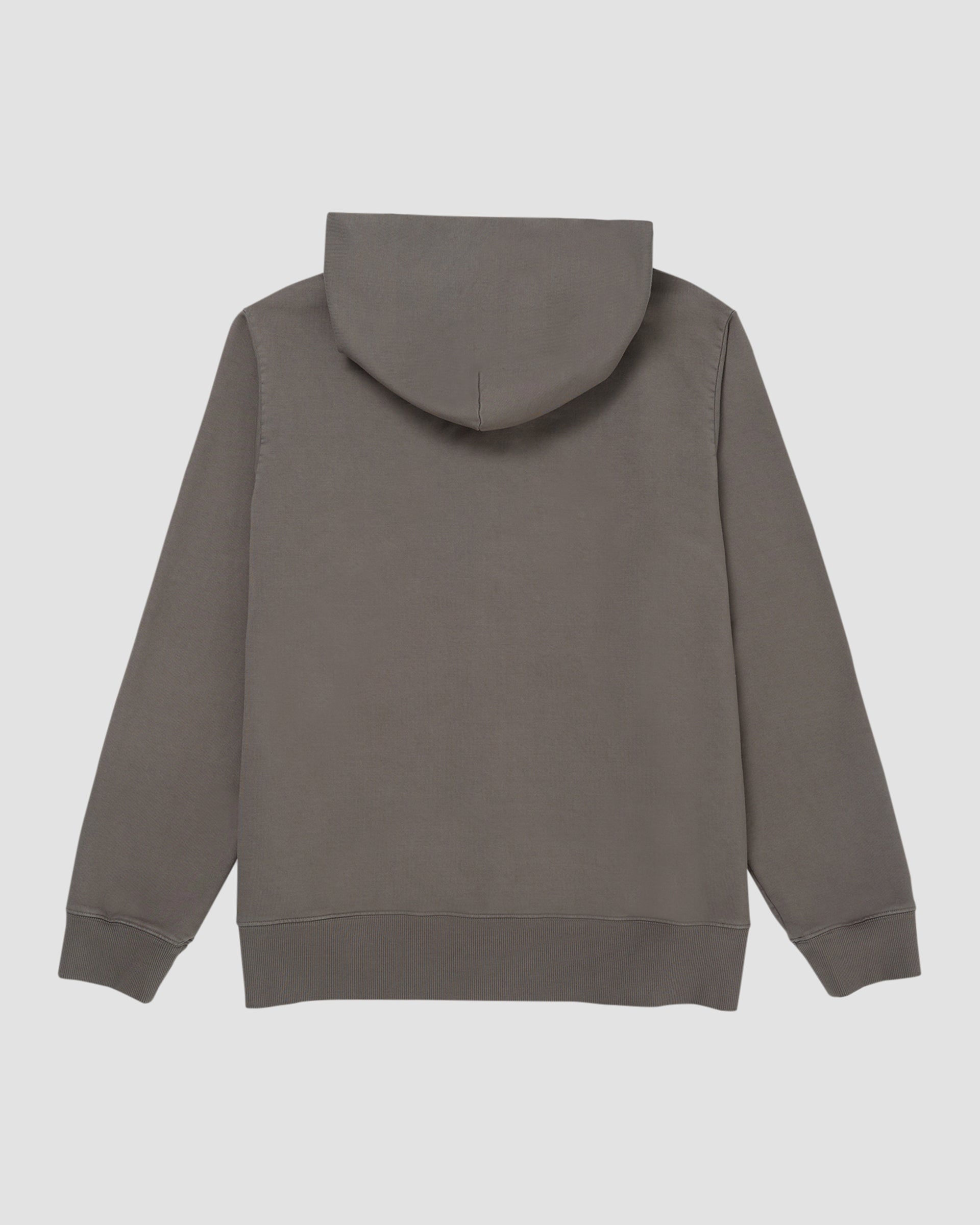 Tenore Woven Label Fleece Zip Through Hoodie - Lead