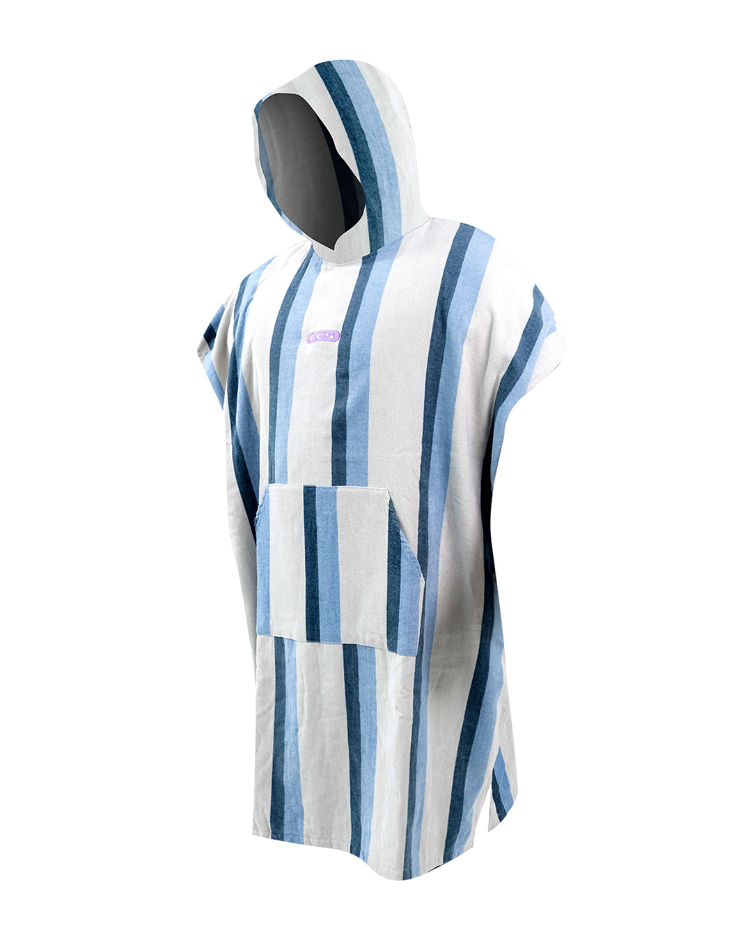 FCS Towel Poncho- Striped- Tidal Teal