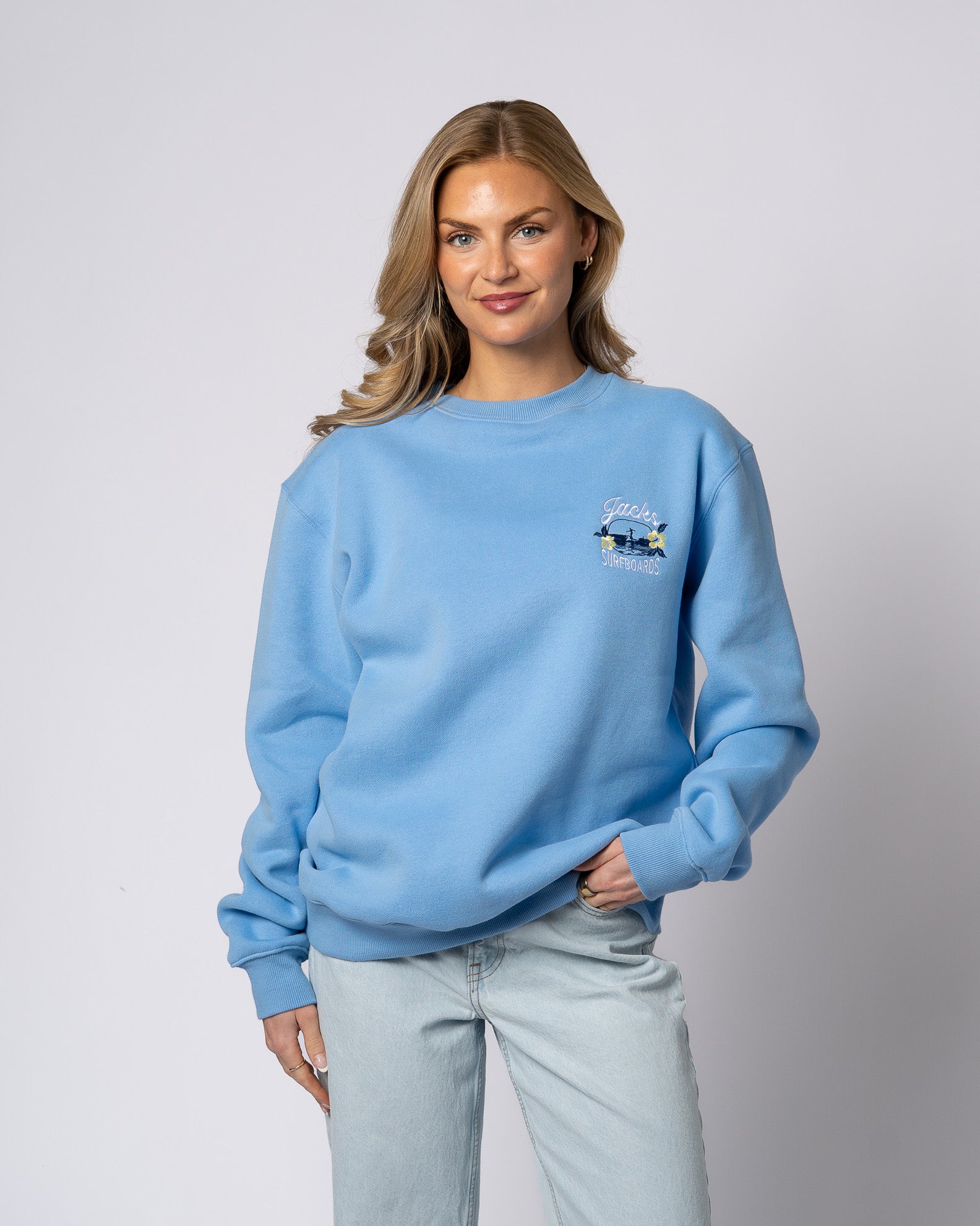 Tip Toe Embroidered Crewneck Sweatshirt