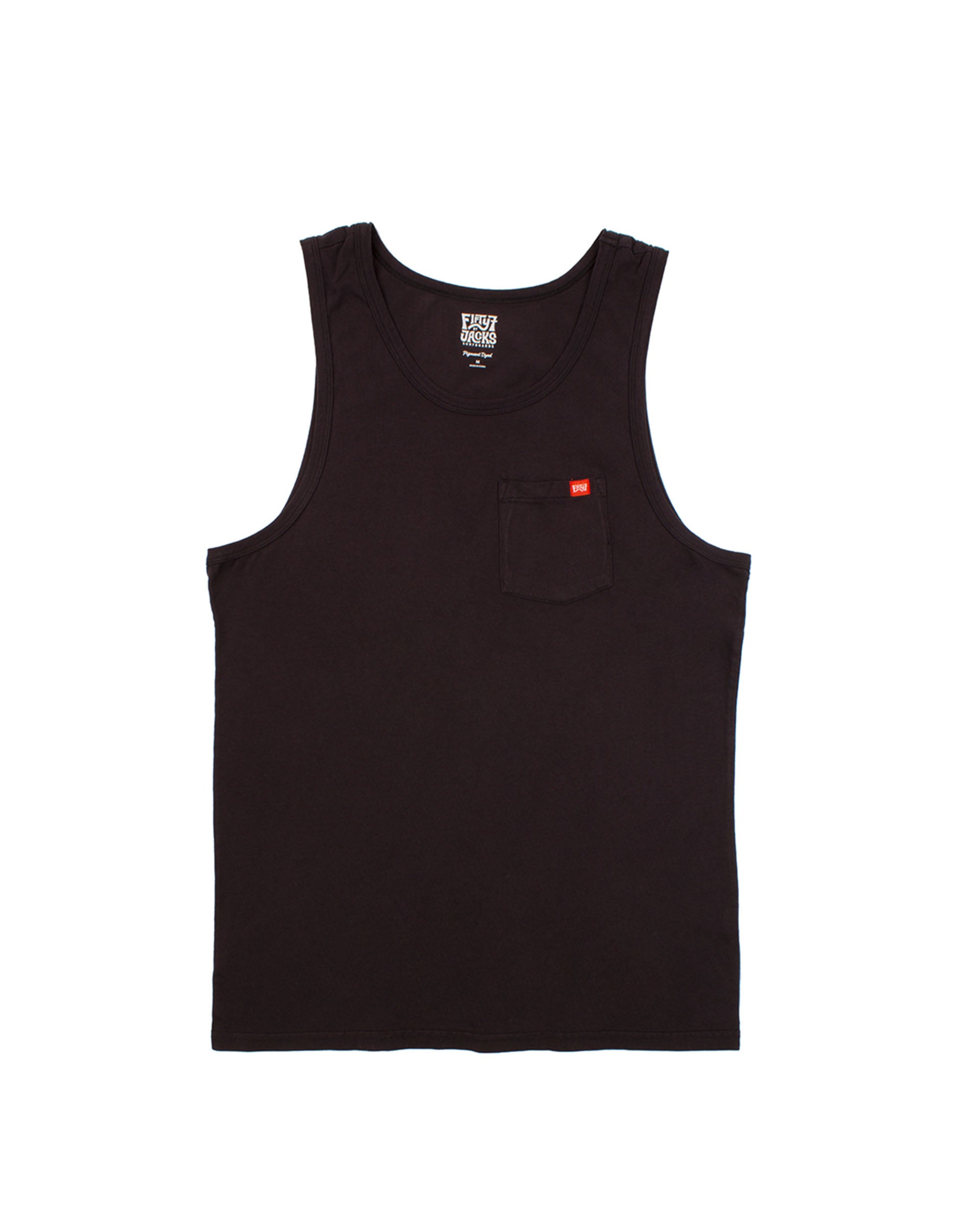 Novatradesstore Fifty7 Pigment Dyed Pocket Tank Top - Black