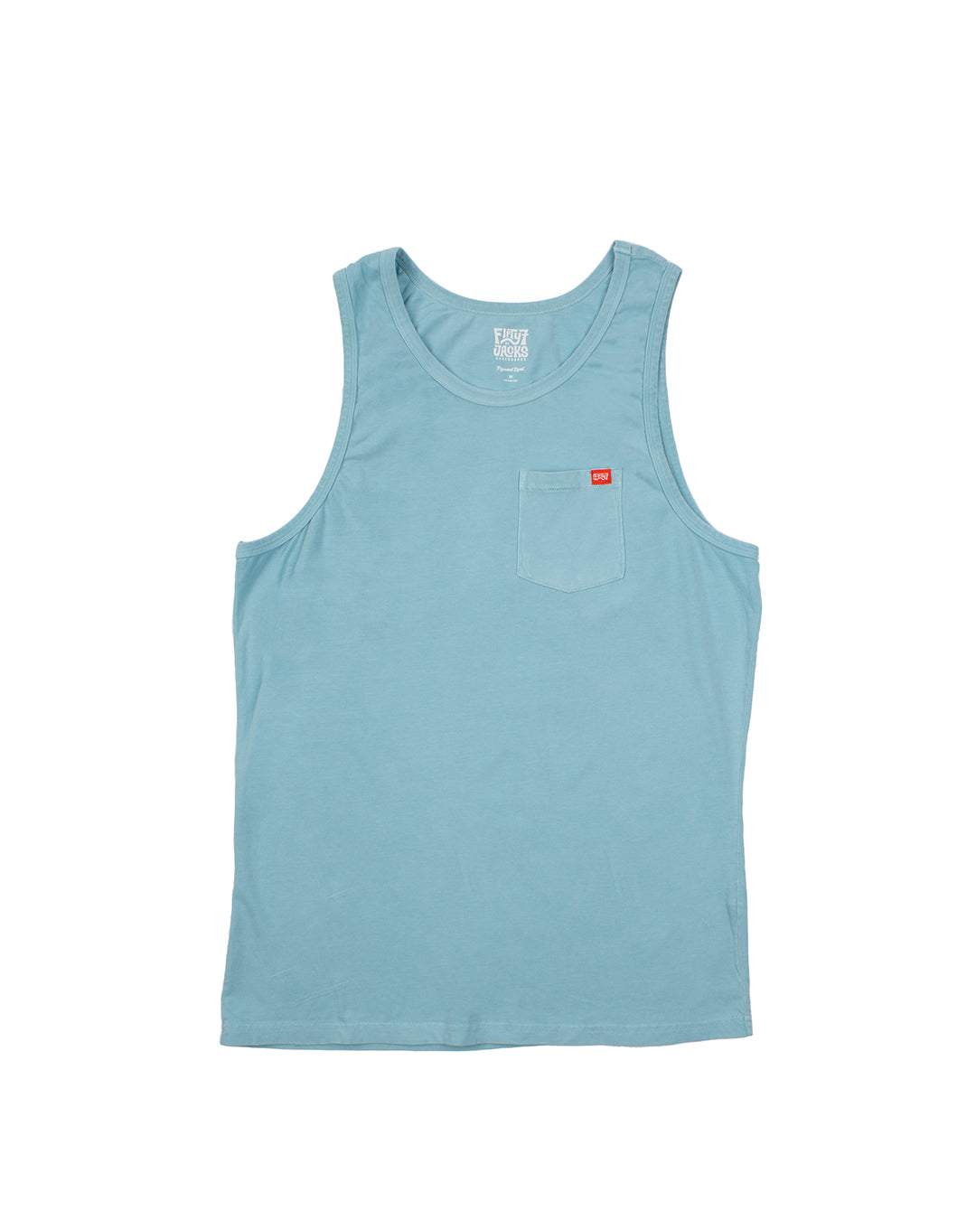 Pigment Dyed Pocket Tank Top - Light Blue