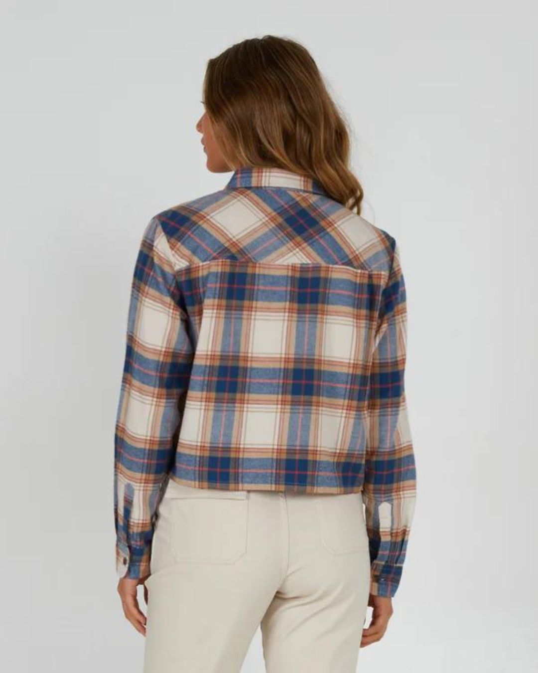 Stay Golden Crop Flannel - Natural