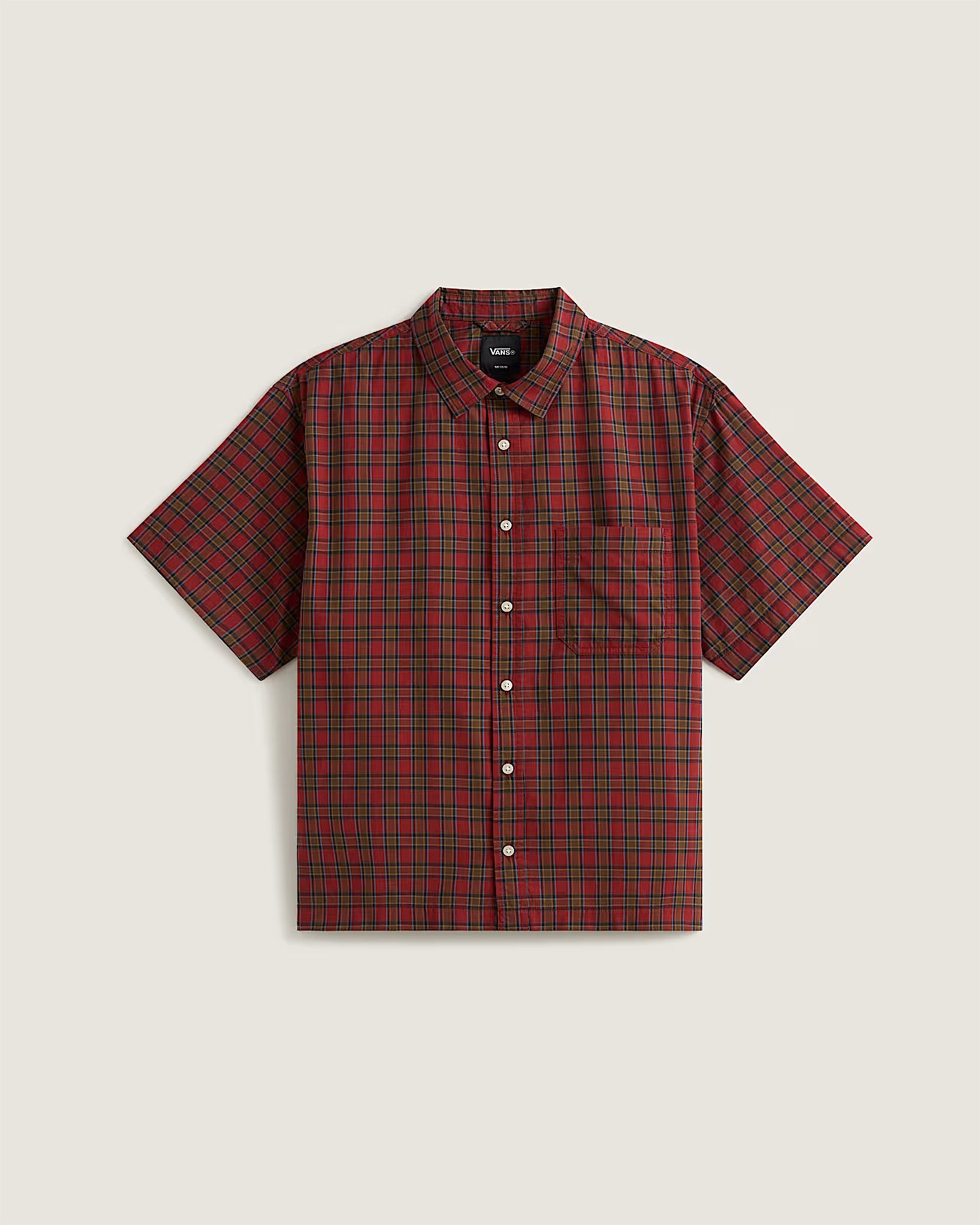 Vans Larkspur Timber Plaid Short Sleeve Shirt - Poppy Ember