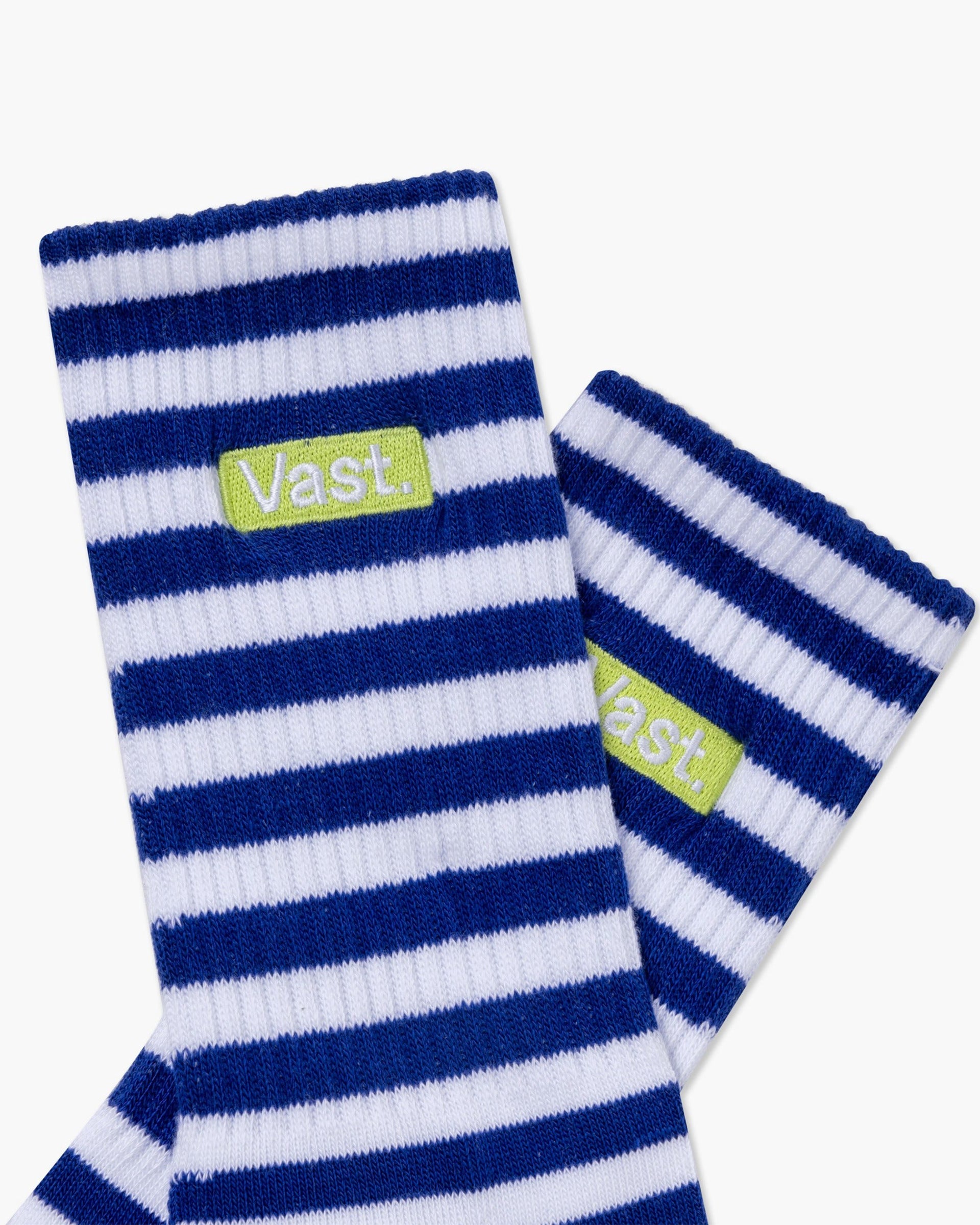 Vast. Deep Ocean Striped Socks - Navy