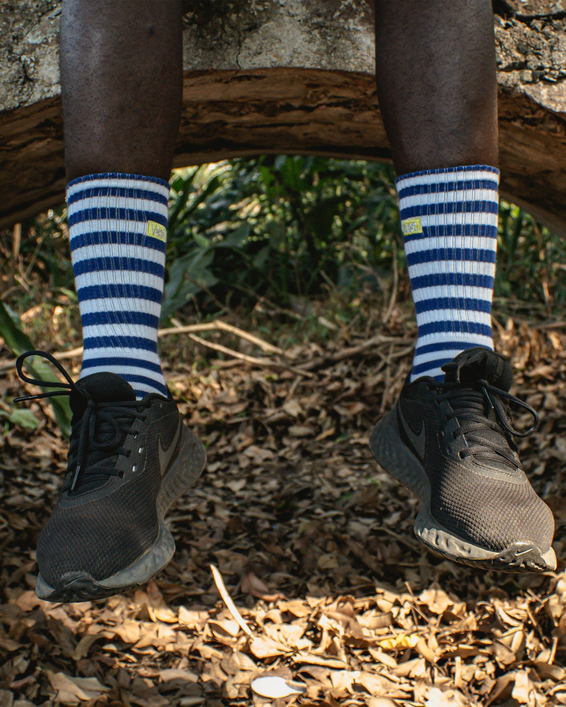 Vast. Deep Ocean Striped Socks - Navy