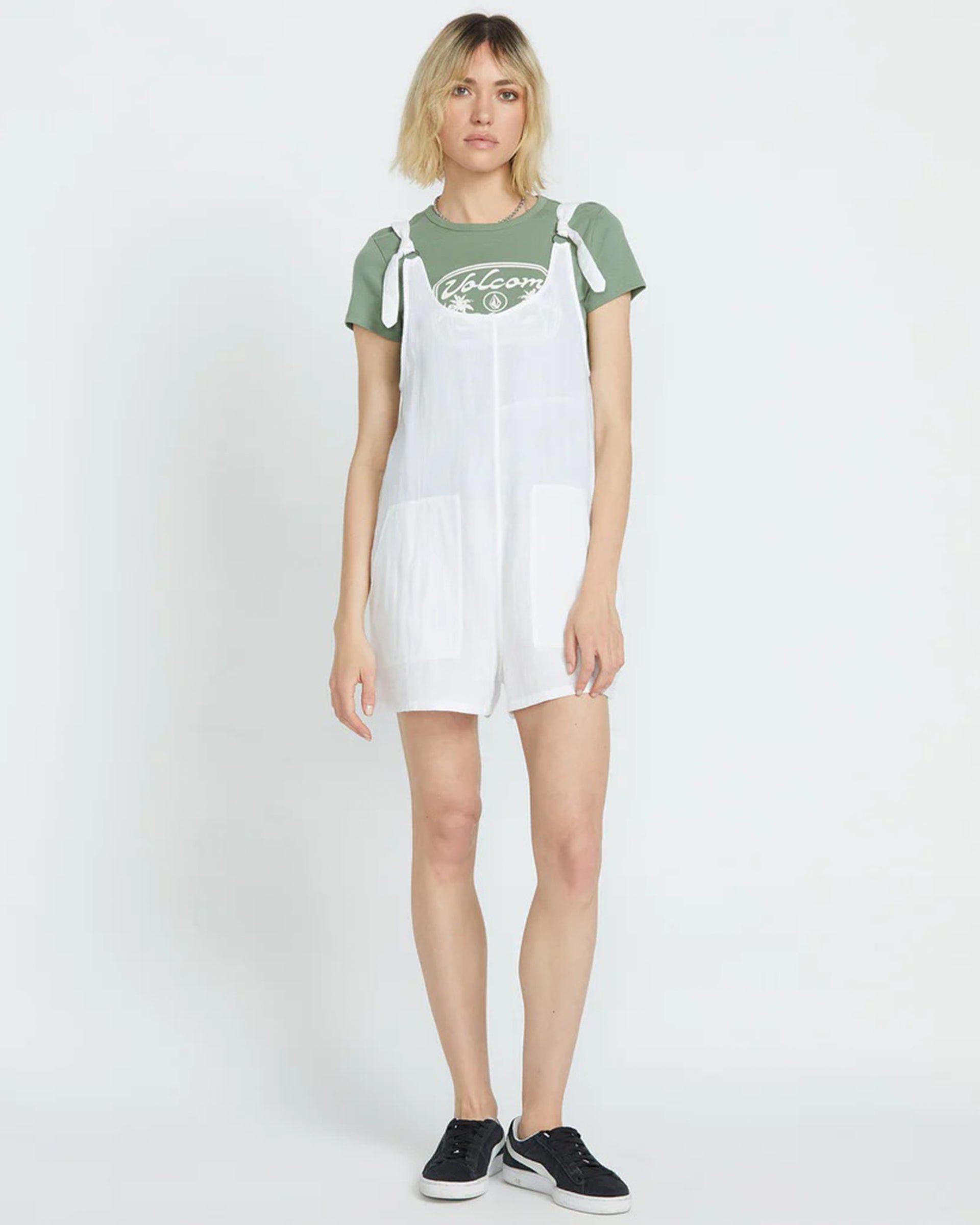 Volcom Women's Lil Tie Strap Romper - White