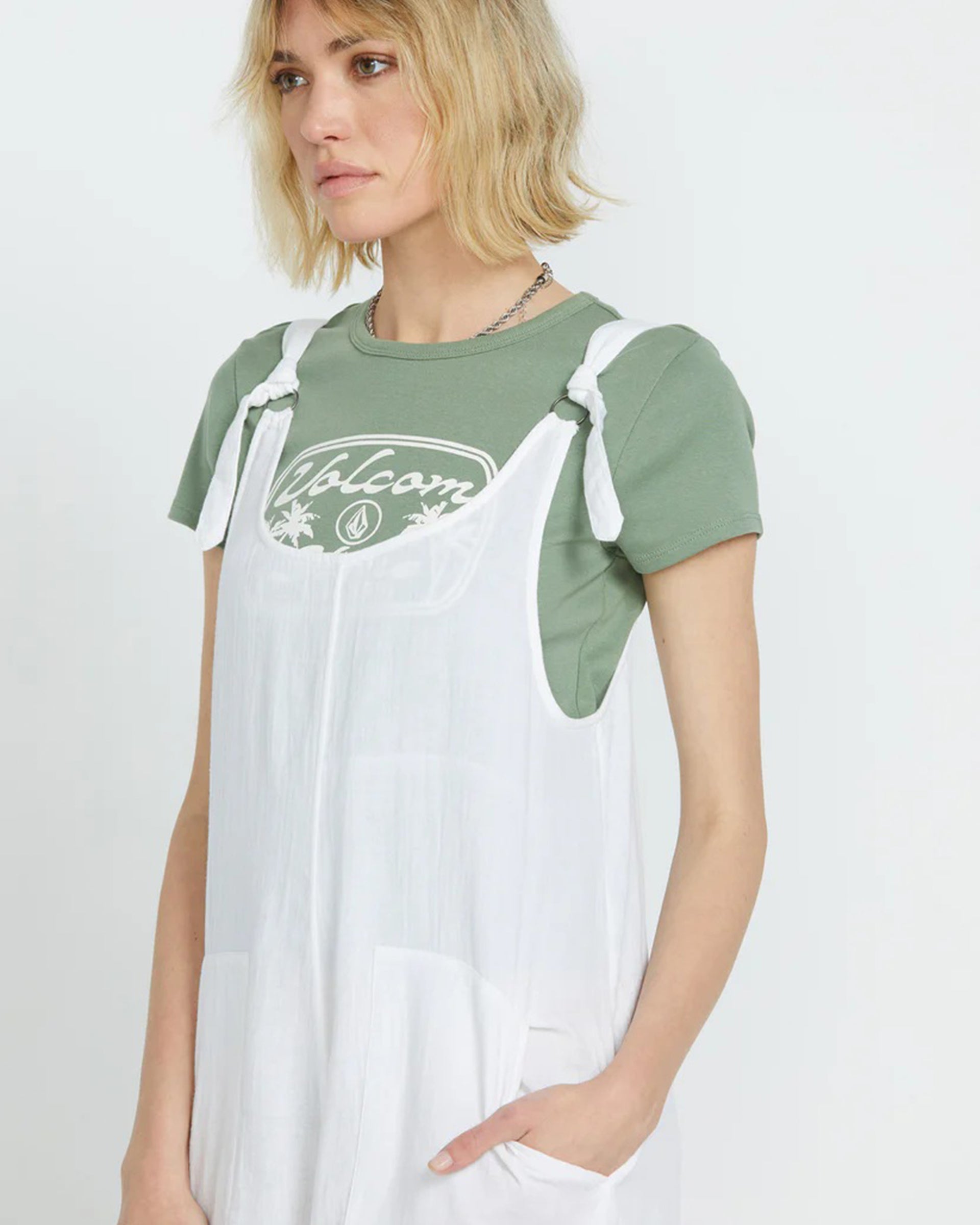 Volcom Women's Lil Tie Strap Romper - White