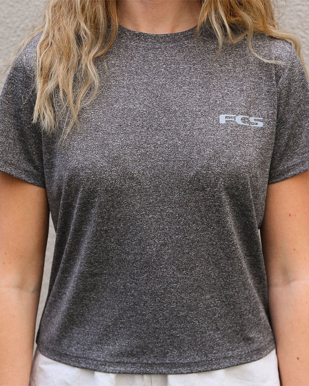 FCS Women's Short Sleeve UV Surf Tee- Heather Grey