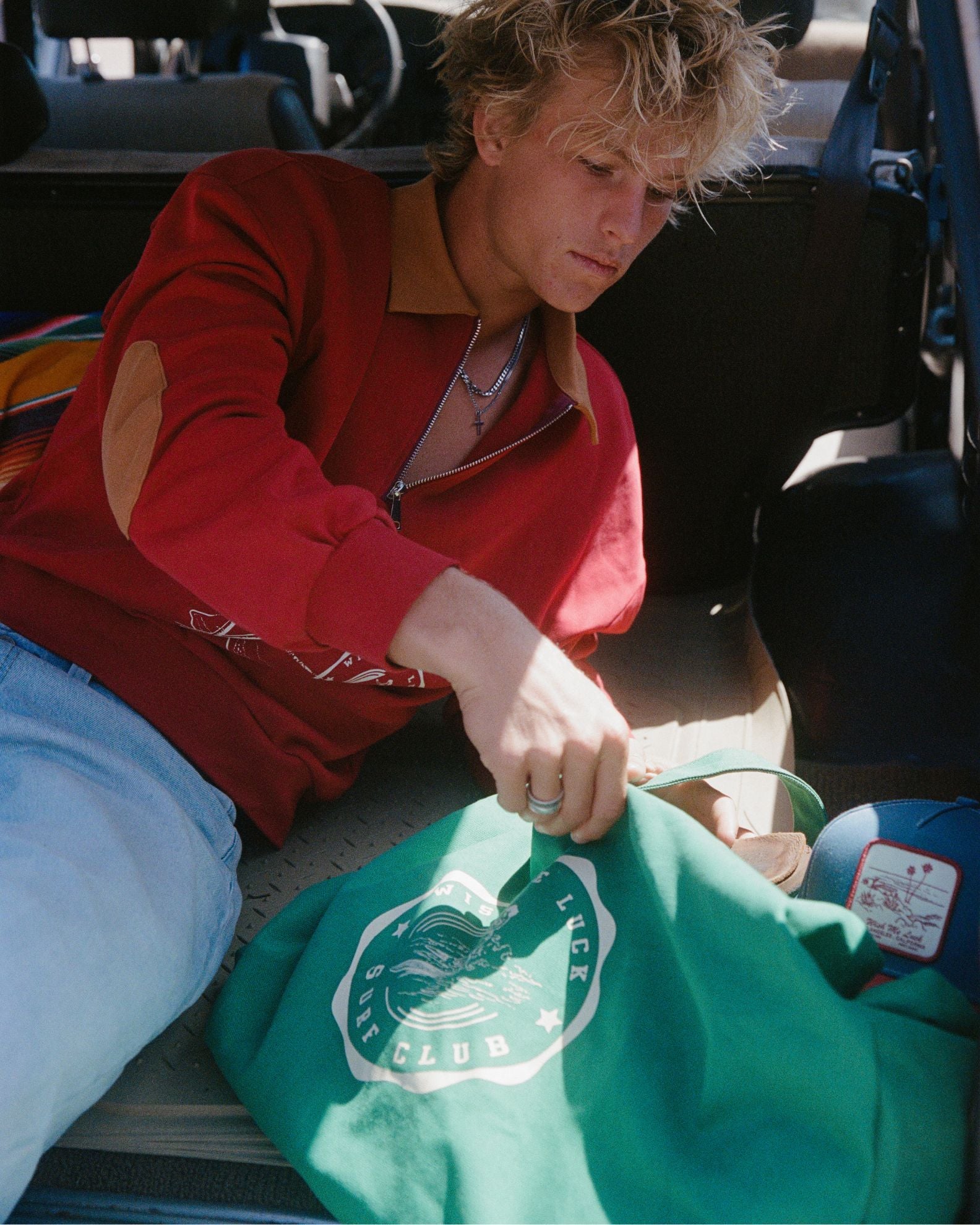 Wish Me Luck Wave Rider Tote Bag - Green