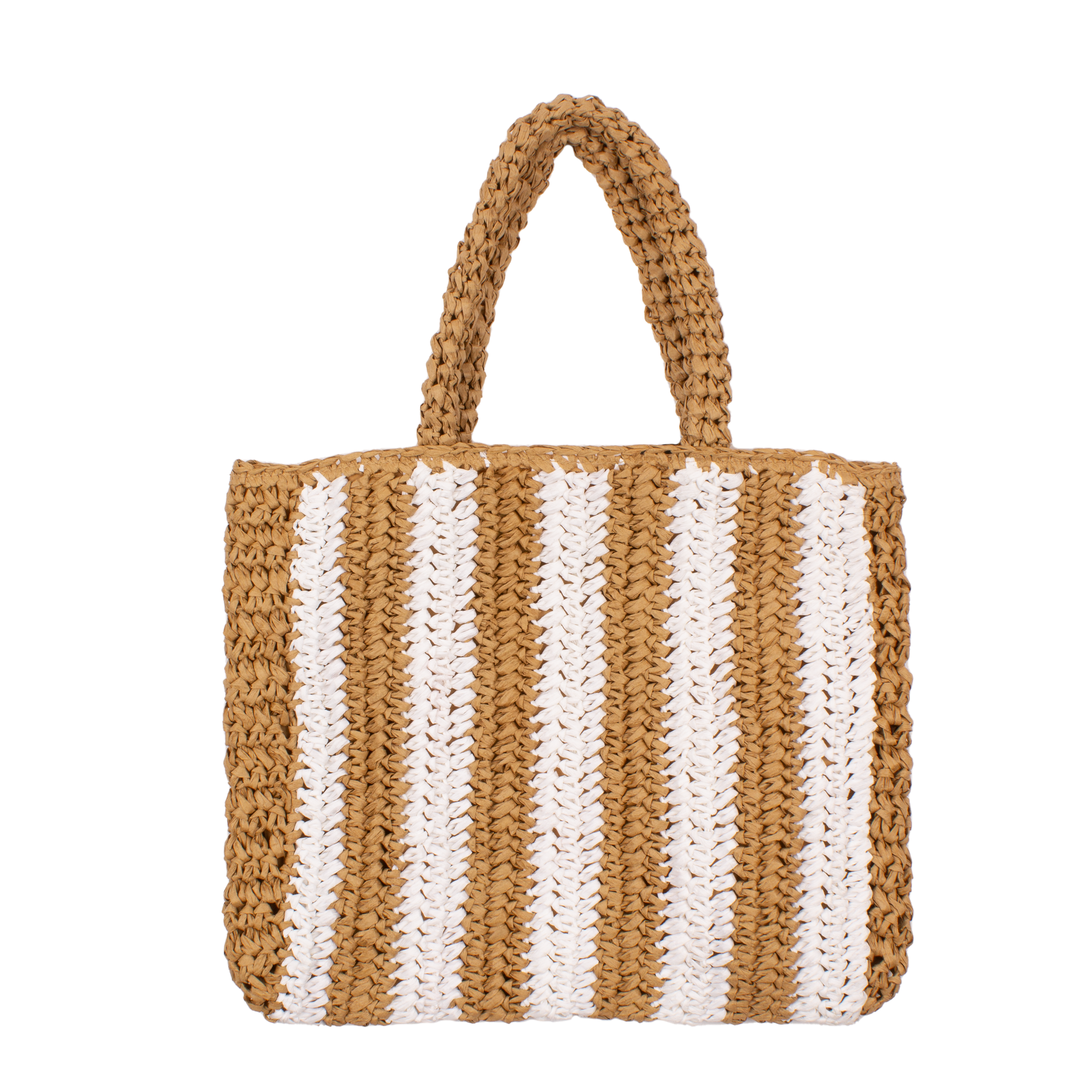Aranza Straw Raffia Tote Bag-White