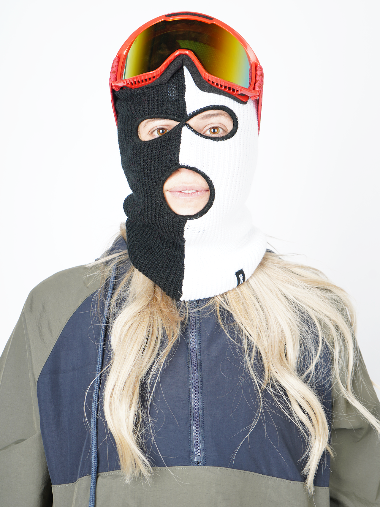 Garage Skateshop Two Face Balaclava Ski Mask- Black and White