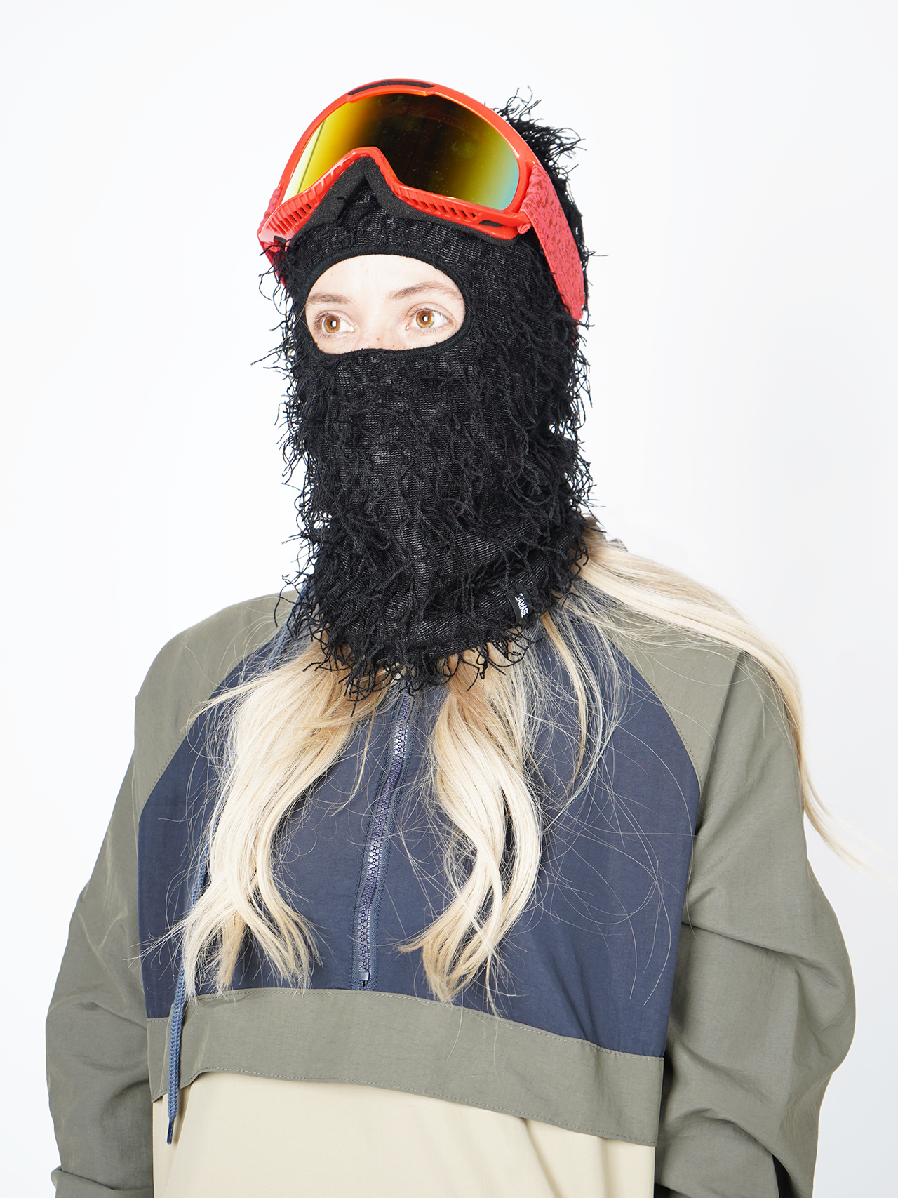 Garage Skateshop Jessie Fuzzy Balaclava Ski Mask- Black