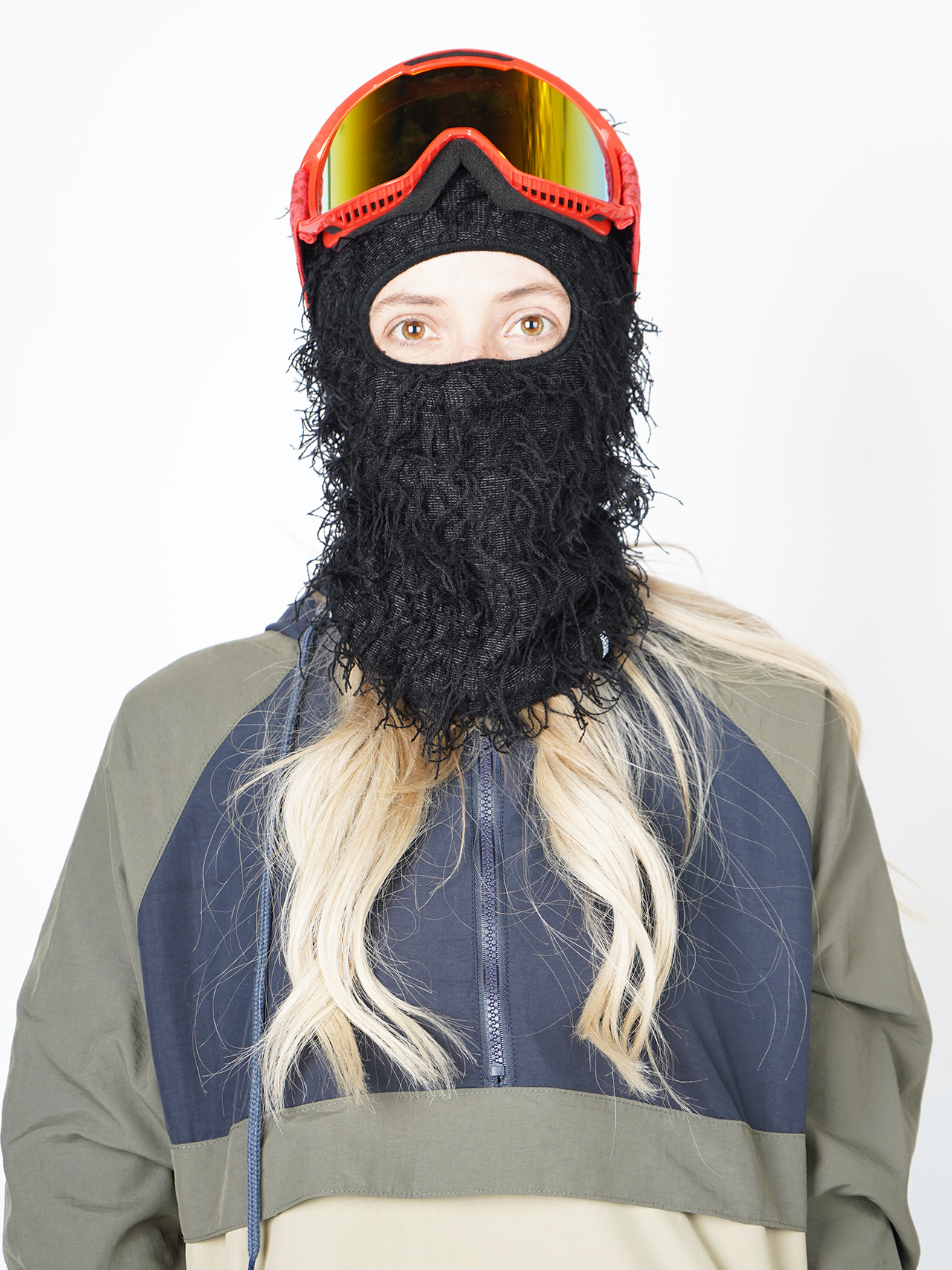 Garage Skateshop Jessie Fuzzy Balaclava Ski Mask- Black