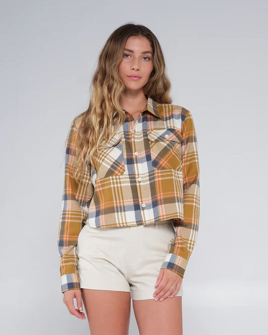 Salty Crew Women's Golden Age Crop Flannel
